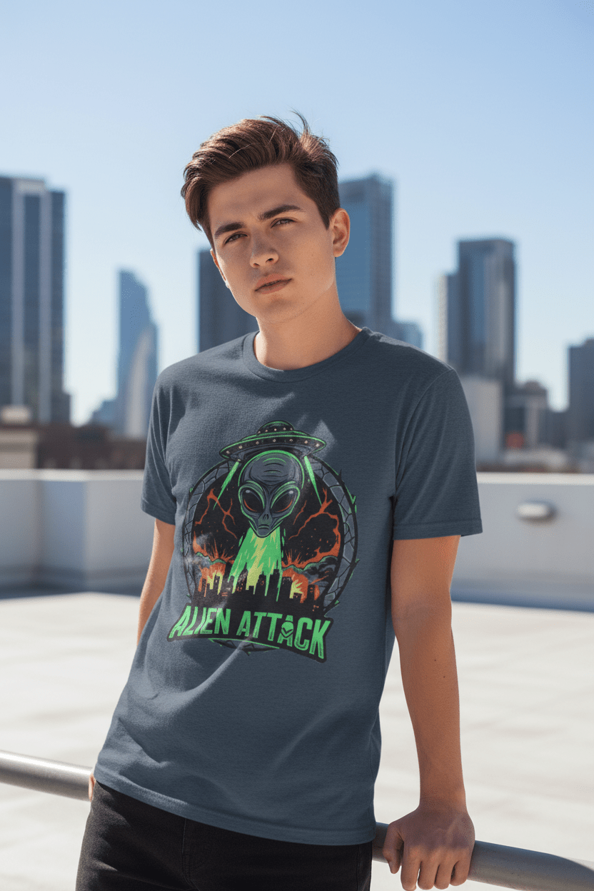 Blue Alien Attack Tee Daylight