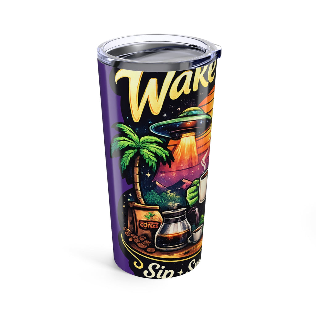 Alien Coffee & Chill 20oz Tumbler — 'Wake n' Vibe' Graphic Travel Cup