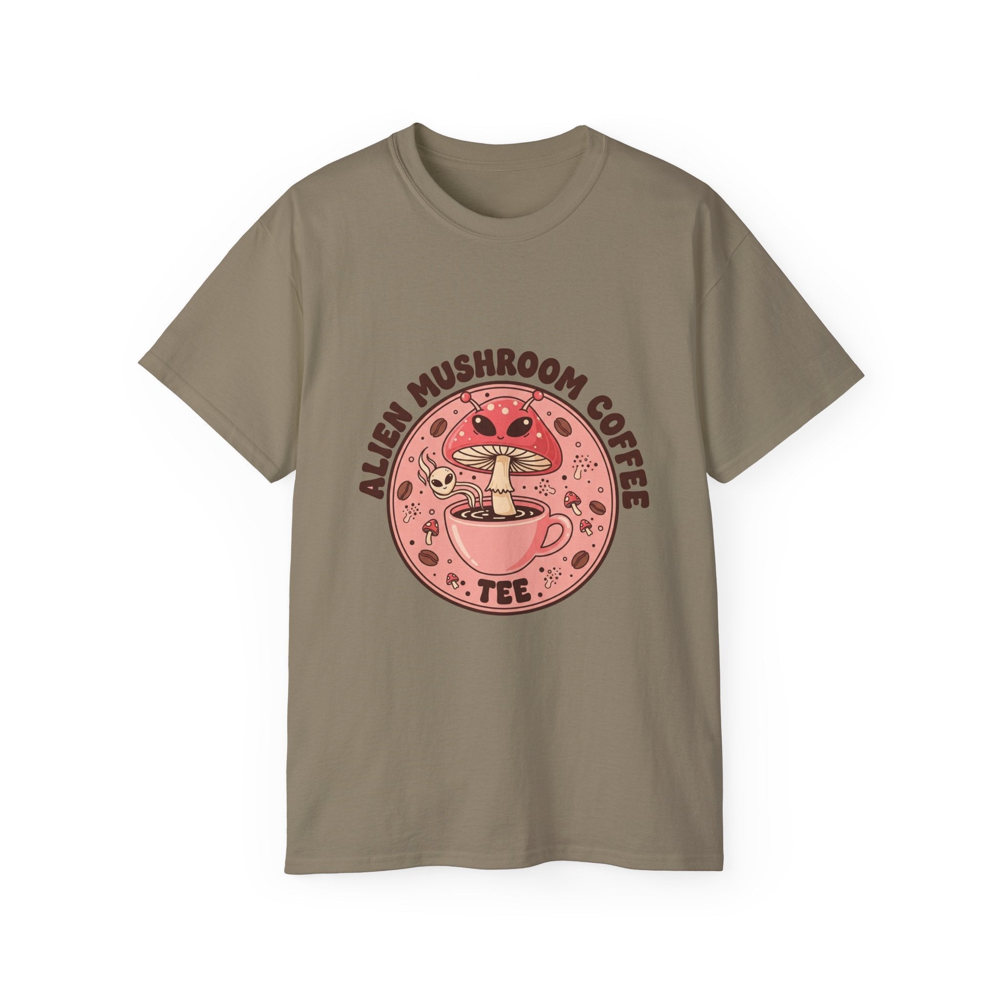 Alien Coffee T-Shirt — Retro Space Coffee Lover Tee Printify