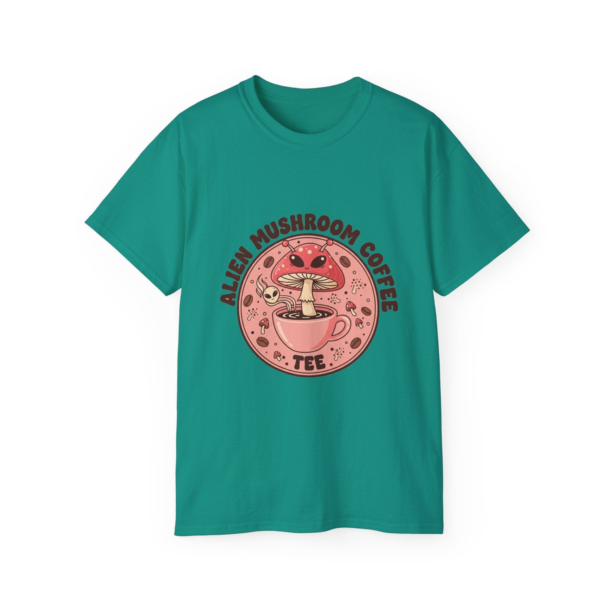 Alien Coffee T-Shirt — Retro Space Coffee Lover Tee Printify