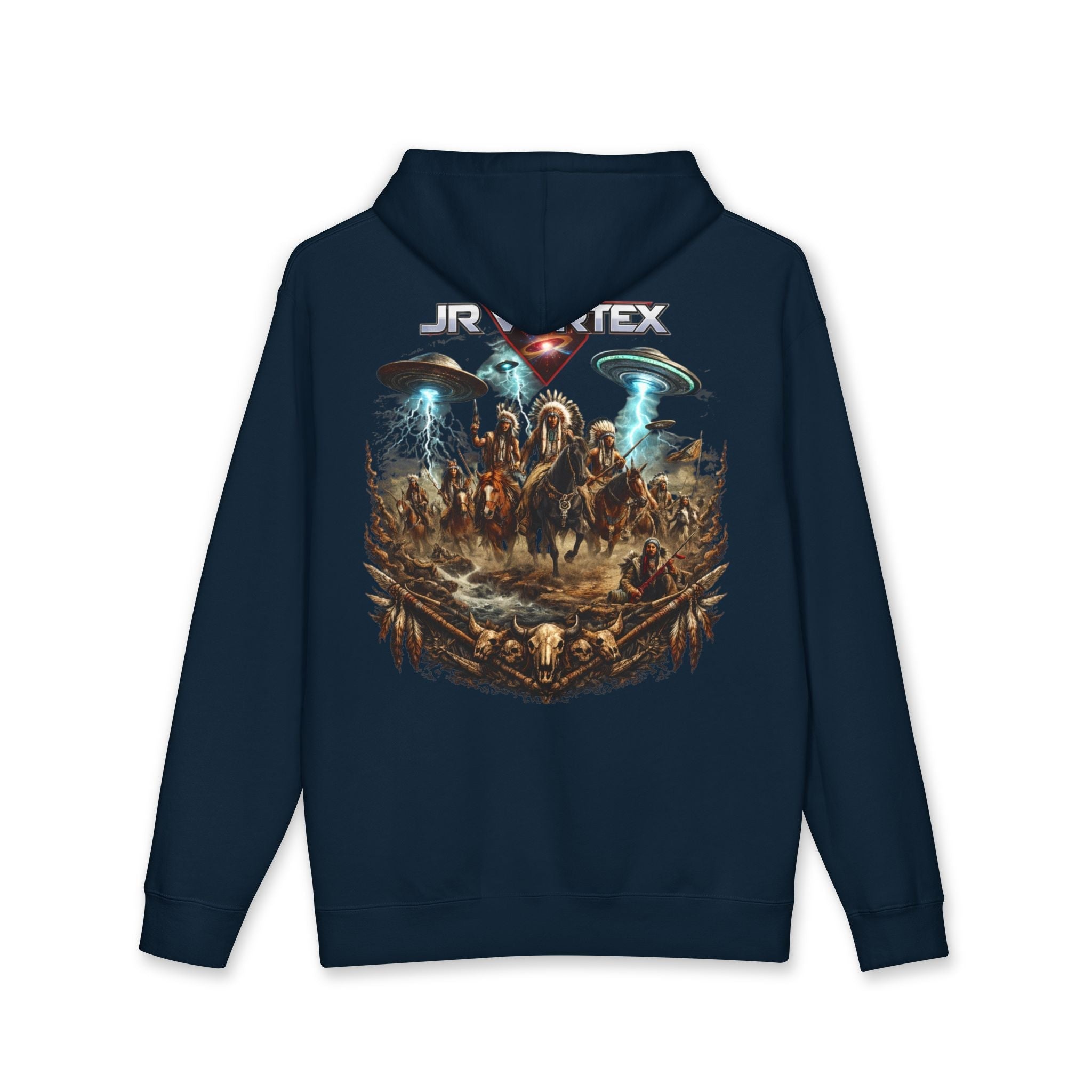Alien Cowboys Graphic Hoodie — Sci‑Fi Western UFO Art Sweatshirt Printify