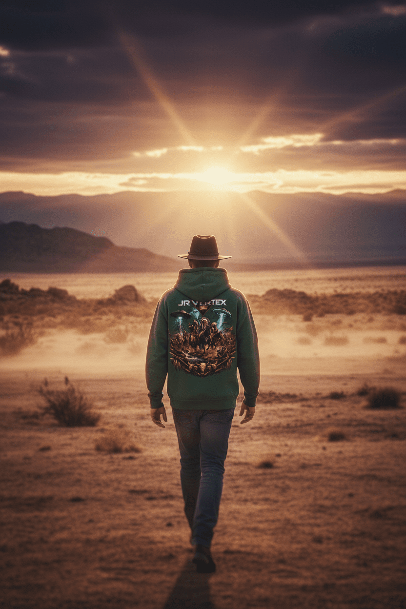 Alien Cowboys Hoodie Walking