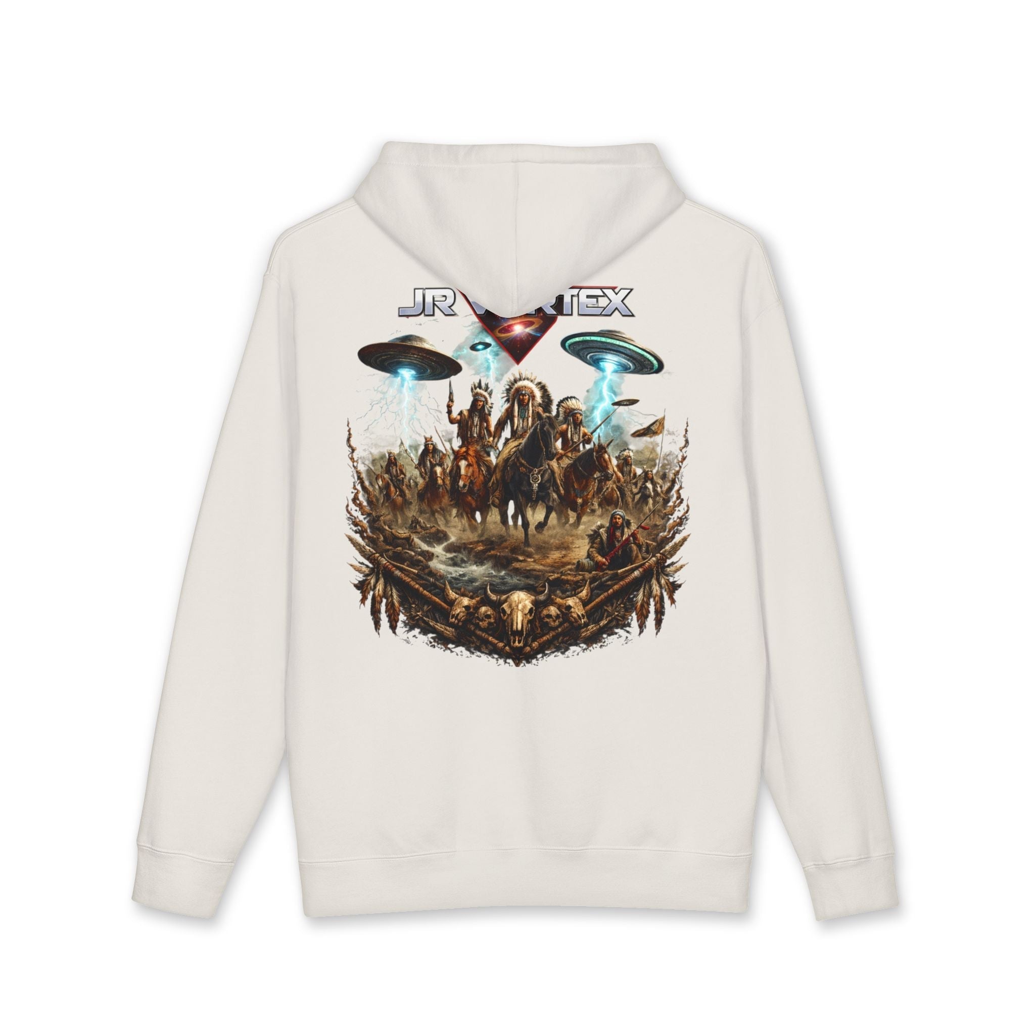 Alien Cowboys Graphic Hoodie — Sci‑Fi Western UFO Art Sweatshirt Printify