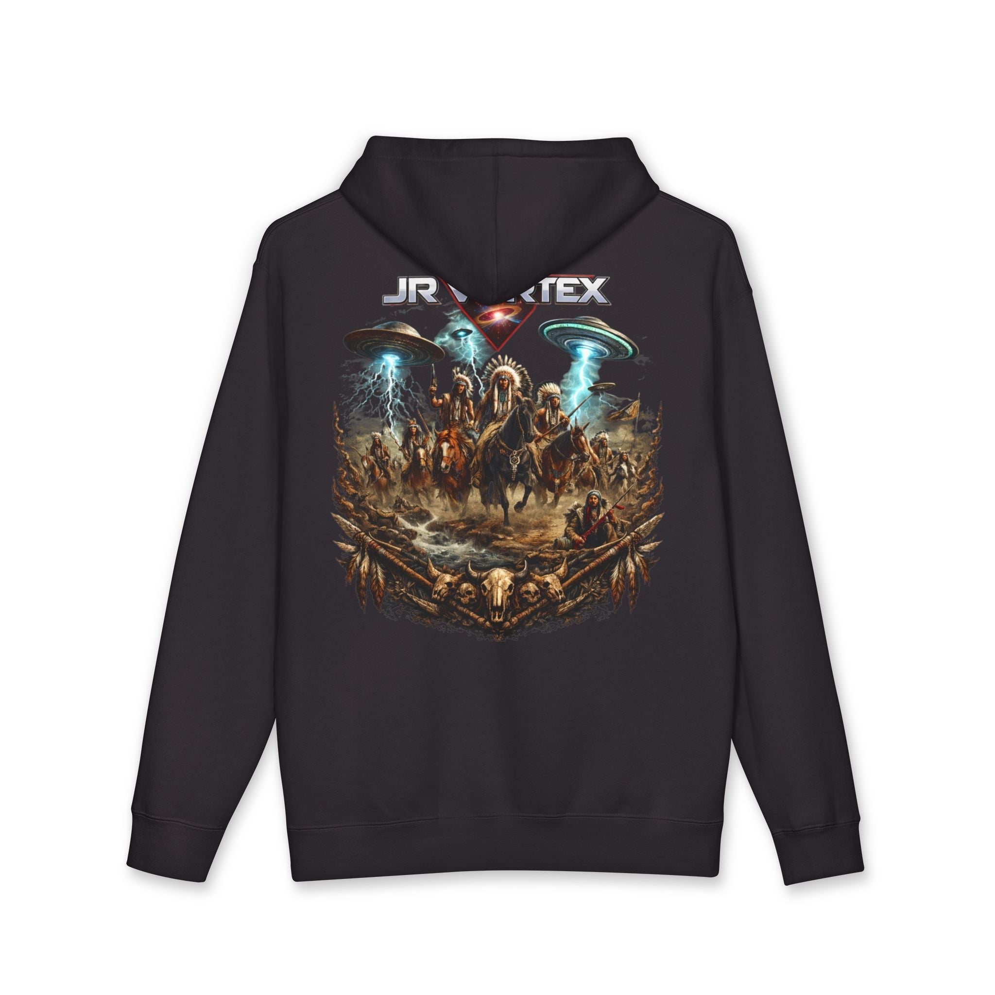 Alien Cowboys Graphic Hoodie — Sci‑Fi Western UFO Art Sweatshirt Printify