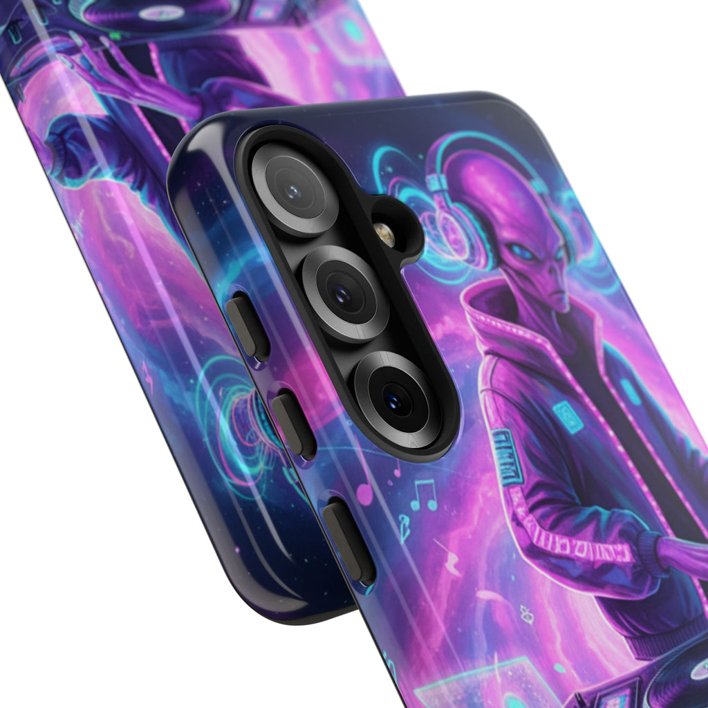 Alien DJ Phone Case — Neon Space Electronic Music Protective Cover Printify