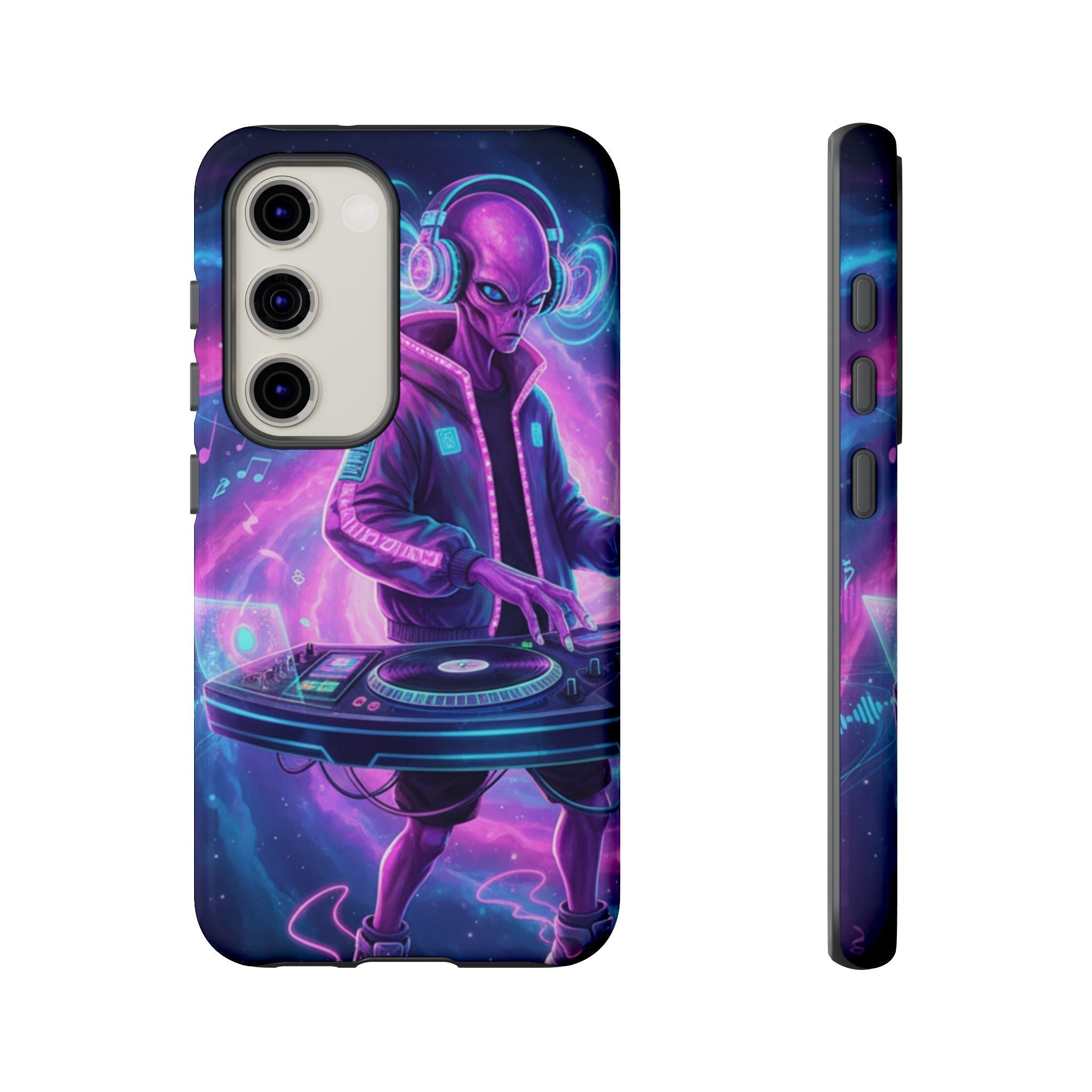 Alien DJ Phone Case — Neon Space Electronic Music Protective Cover Printify