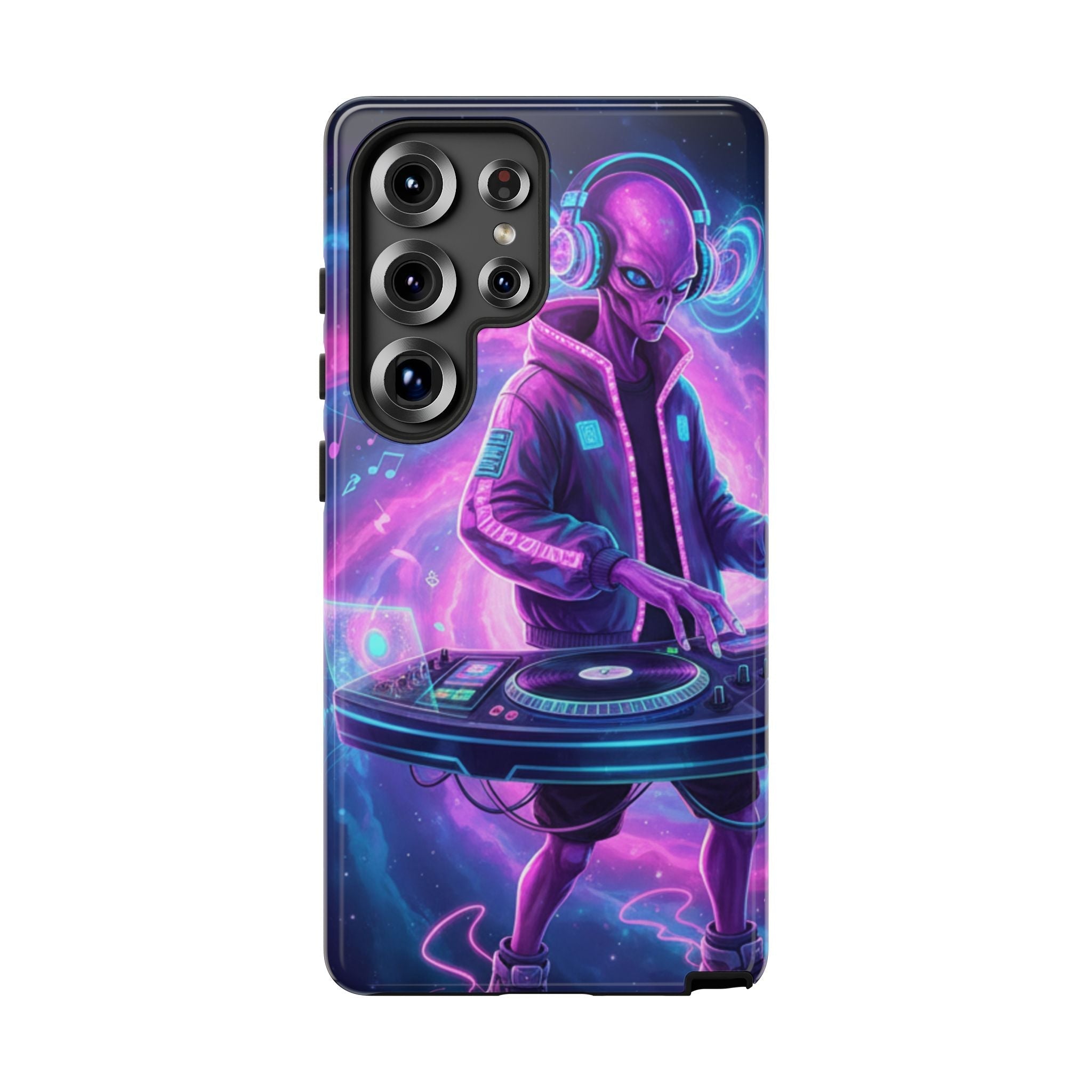 Alien DJ Phone Case — Neon Space Electronic Music Protective Cover Printify