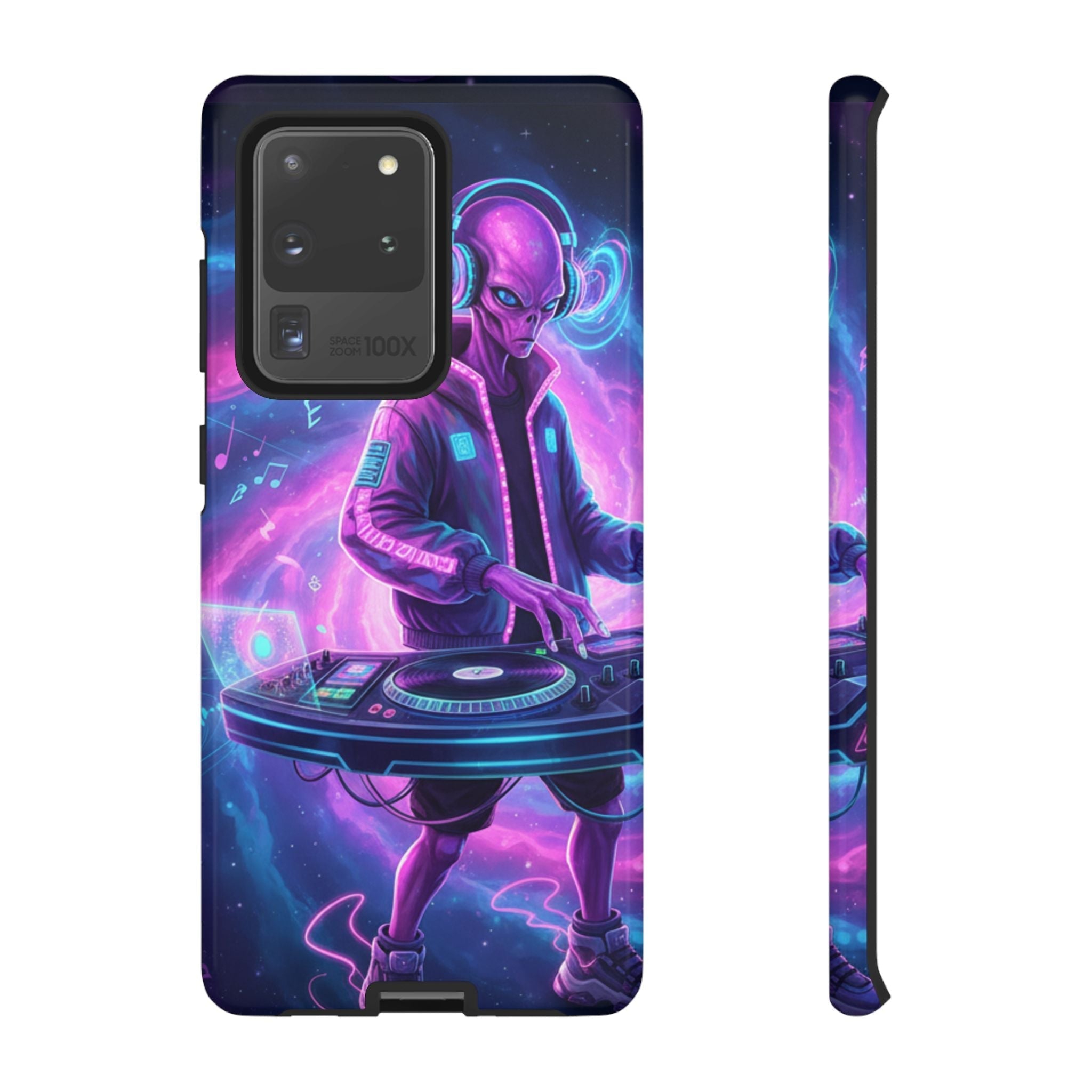 Alien DJ Phone Case — Neon Space Electronic Music Protective Cover Printify