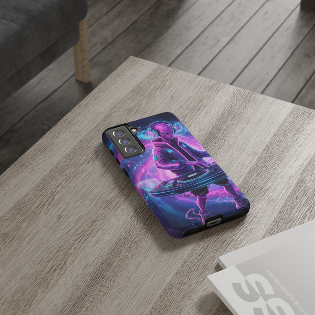 Alien DJ Phone Case — Neon Space Electronic Music Protective Cover Printify