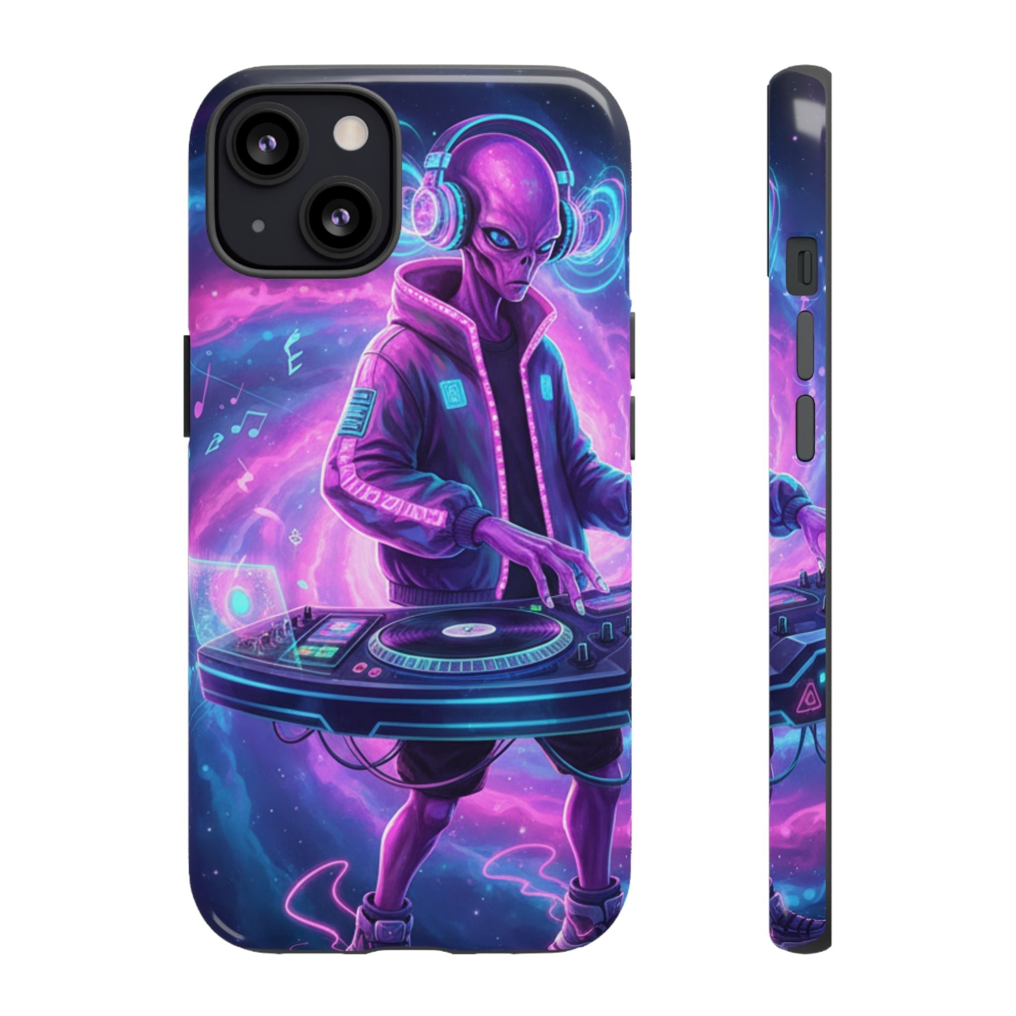 Alien DJ Phone Case — Neon Space Electronic Music Protective Cover Printify