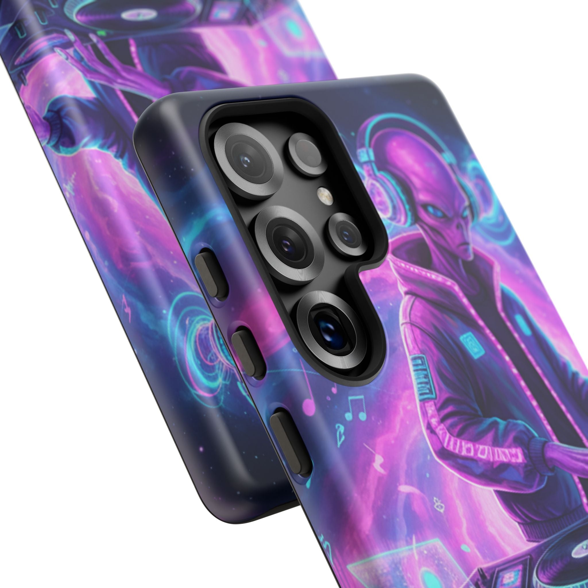 Alien DJ Phone Case — Neon Space Electronic Music Protective Cover Printify