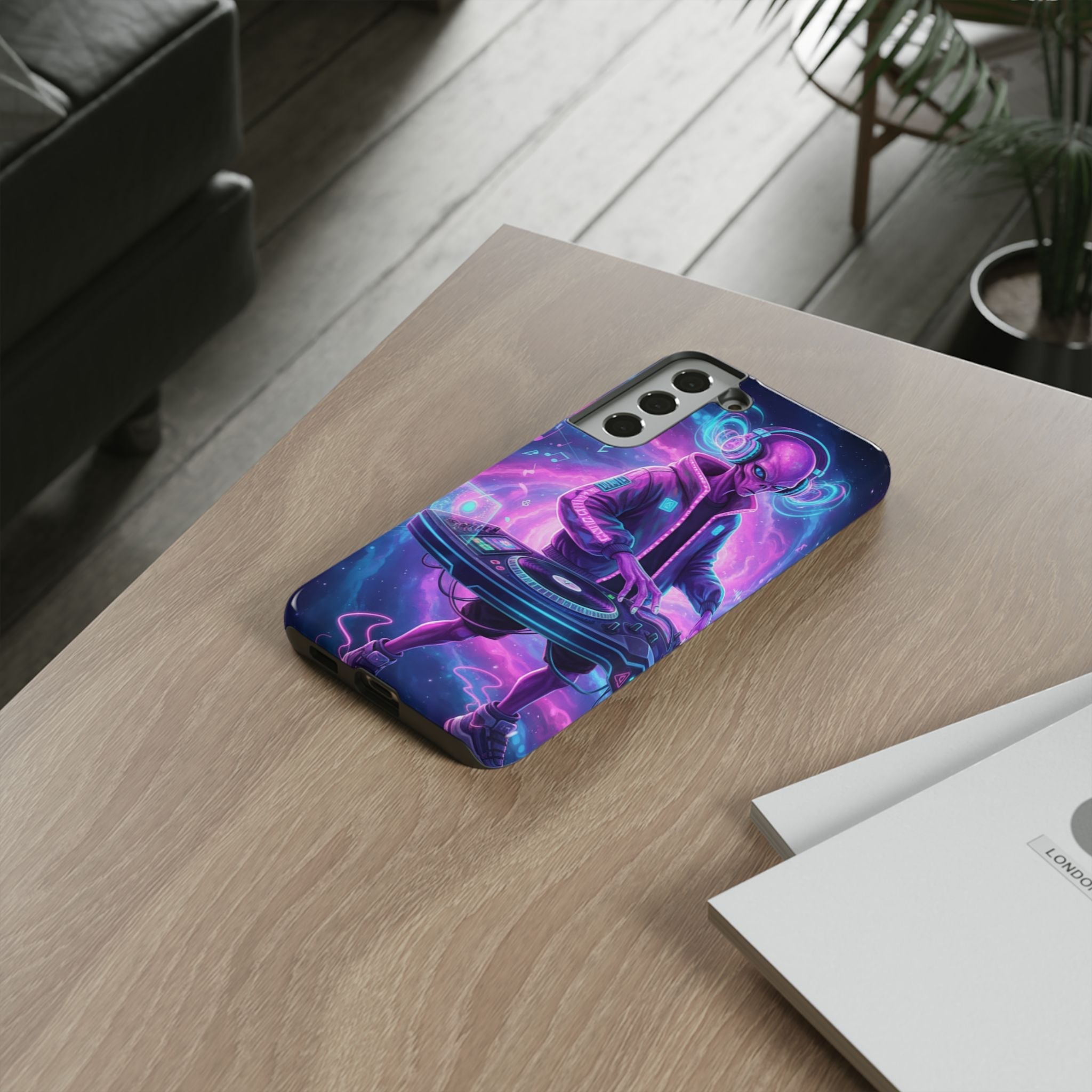 Alien DJ Phone Case — Neon Space Electronic Music Protective Cover Printify