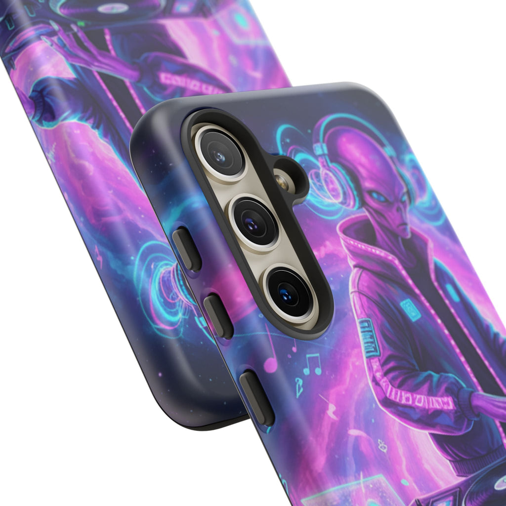Alien DJ Phone Case — Neon Space Electronic Music Protective Cover Printify