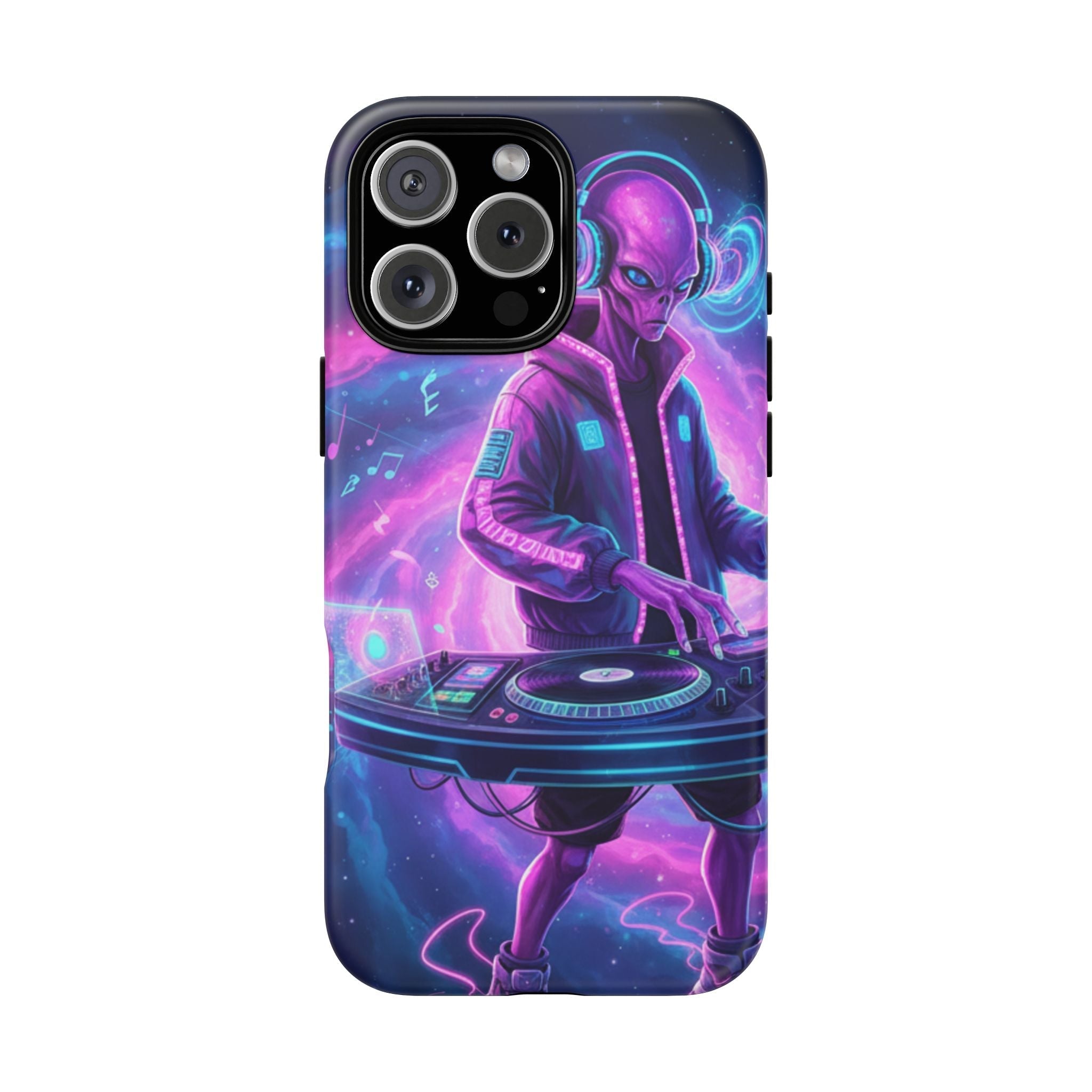 Alien DJ Phone Case — Neon Space Electronic Music Protective Cover Printify