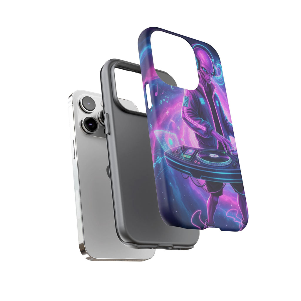 Alien DJ Phone Case — Neon Space Electronic Music Protective Cover Printify
