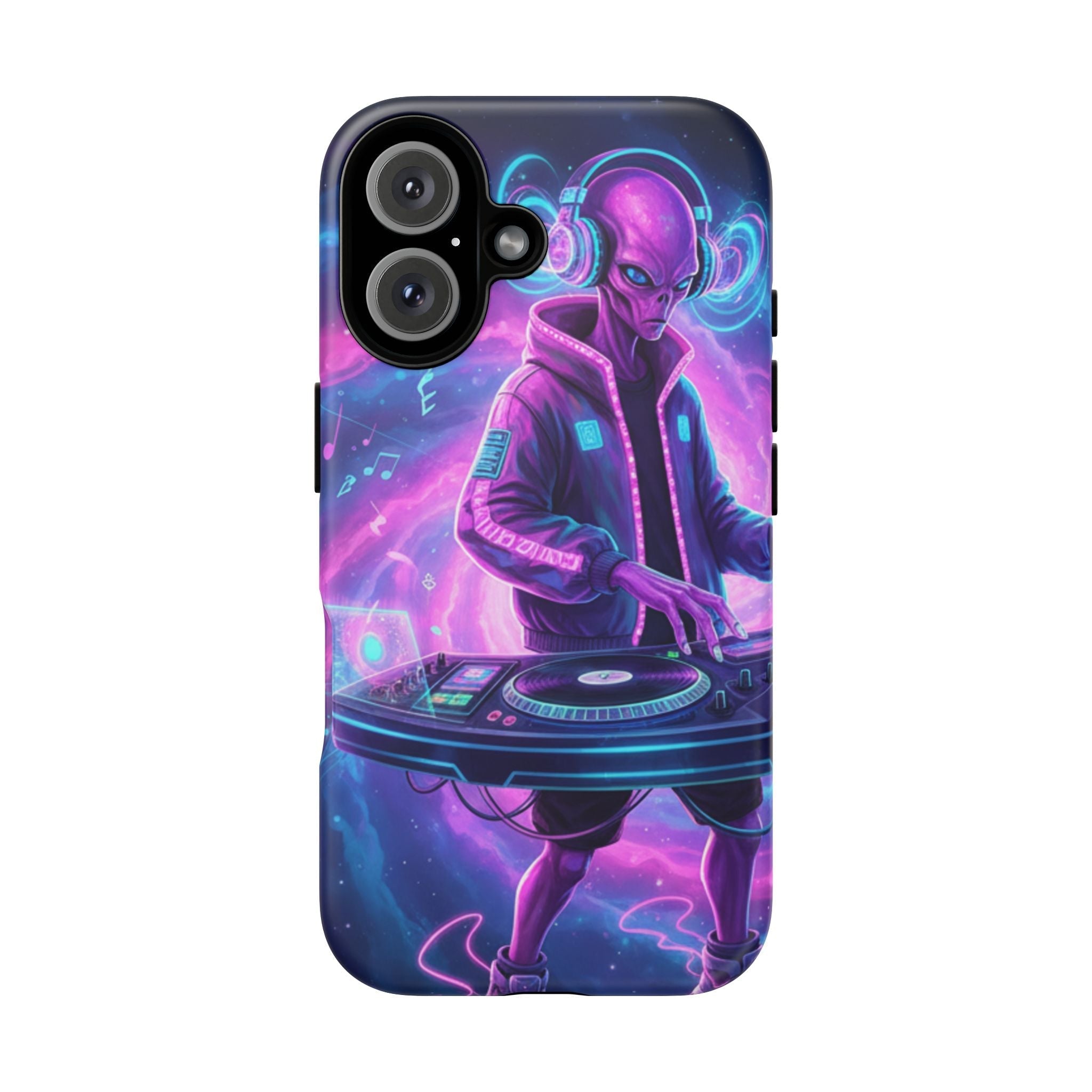 Alien DJ Phone Case — Neon Space Electronic Music Protective Cover Printify