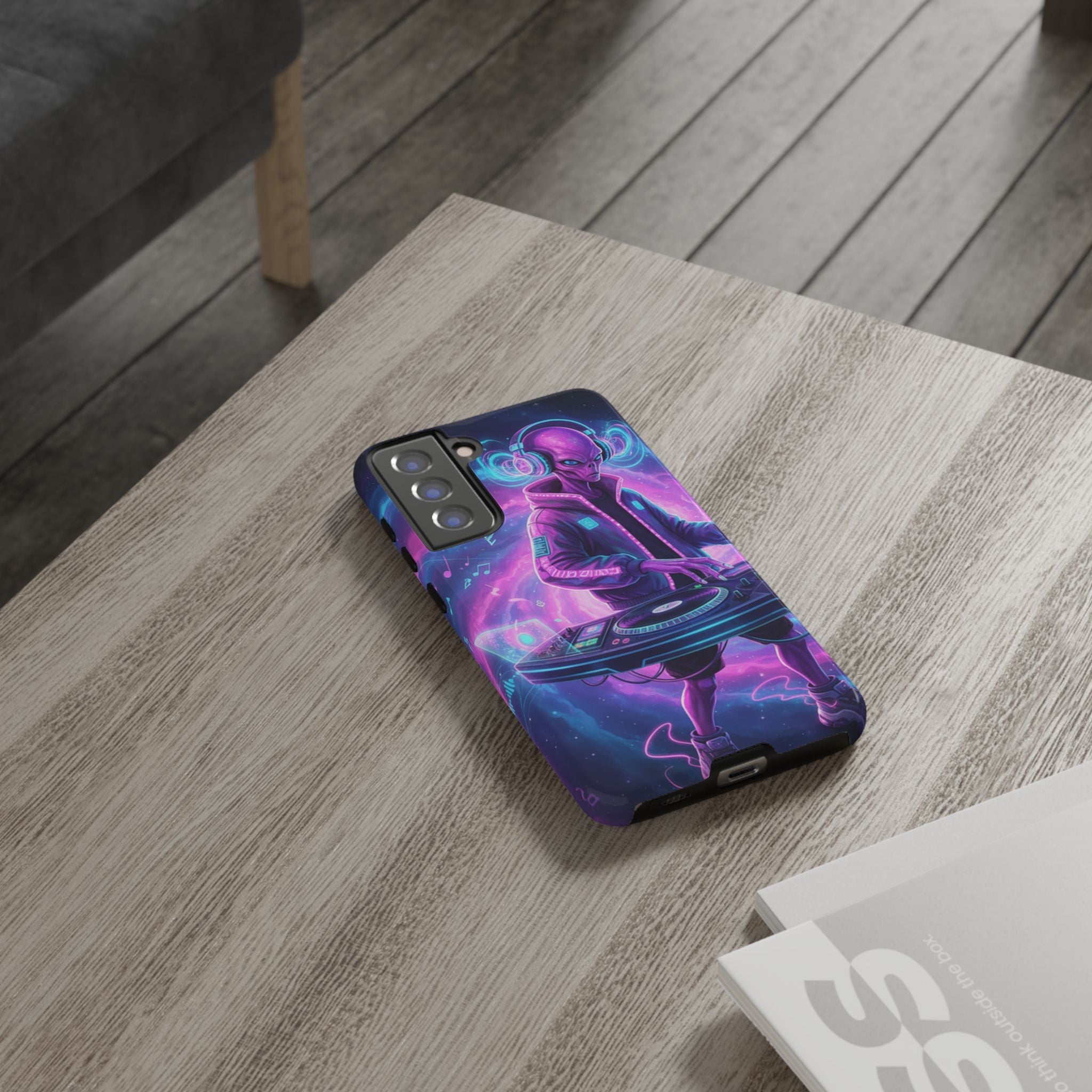 Alien DJ Phone Case — Neon Space Electronic Music Protective Cover Printify