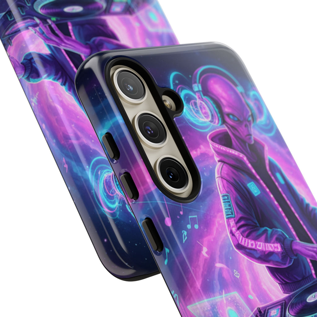 Alien DJ Phone Case — Neon Space Electronic Music Protective Cover Printify