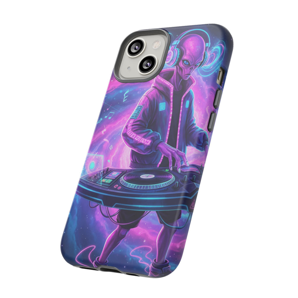 Alien DJ Phone Case — Neon Space Electronic Music Protective Cover Printify