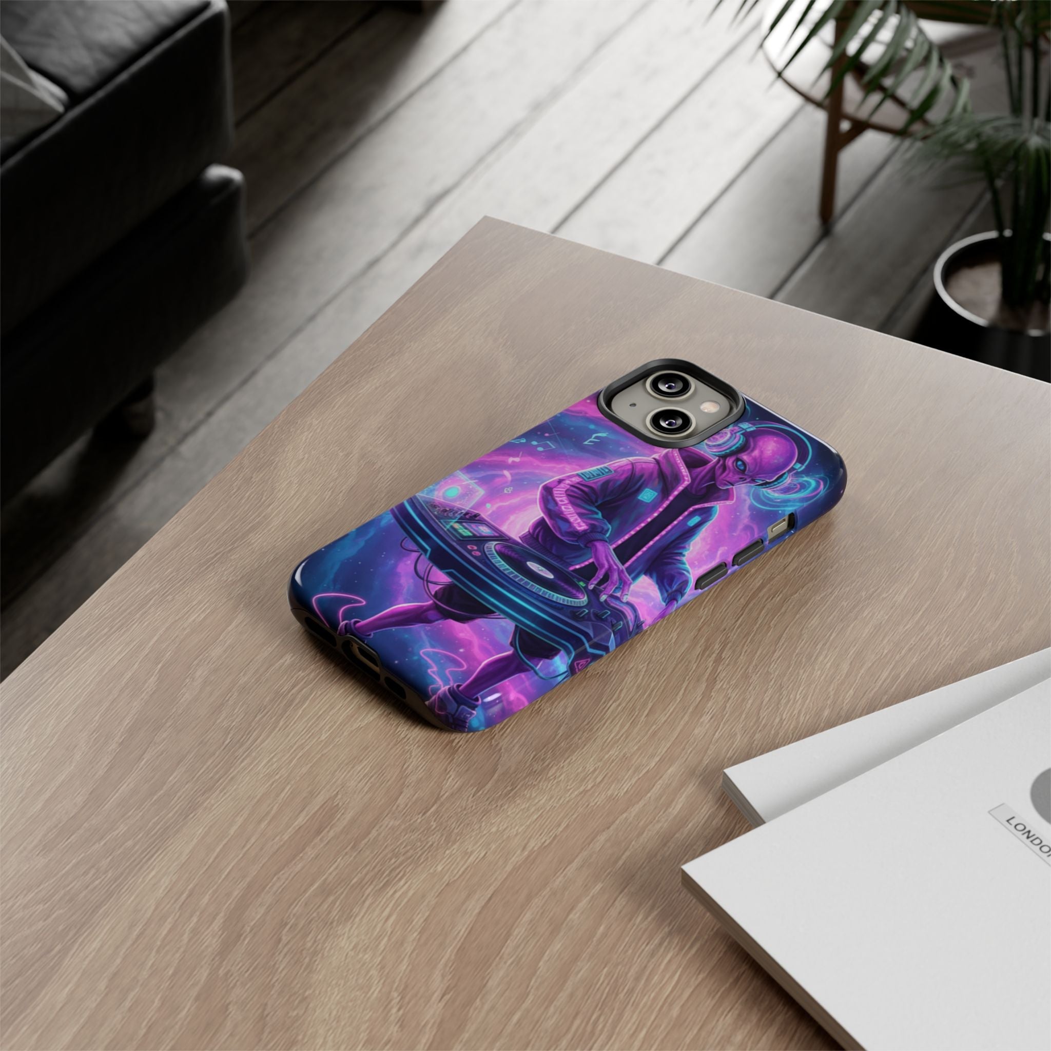 Alien DJ Phone Case — Neon Space Electronic Music Protective Cover Printify