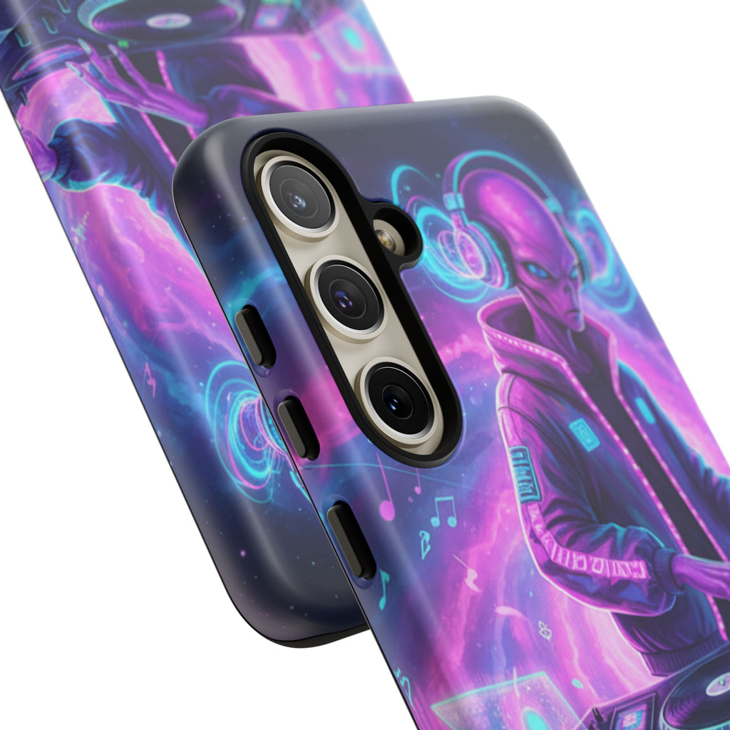 Alien DJ Phone Case — Neon Space Electronic Music Protective Cover Printify