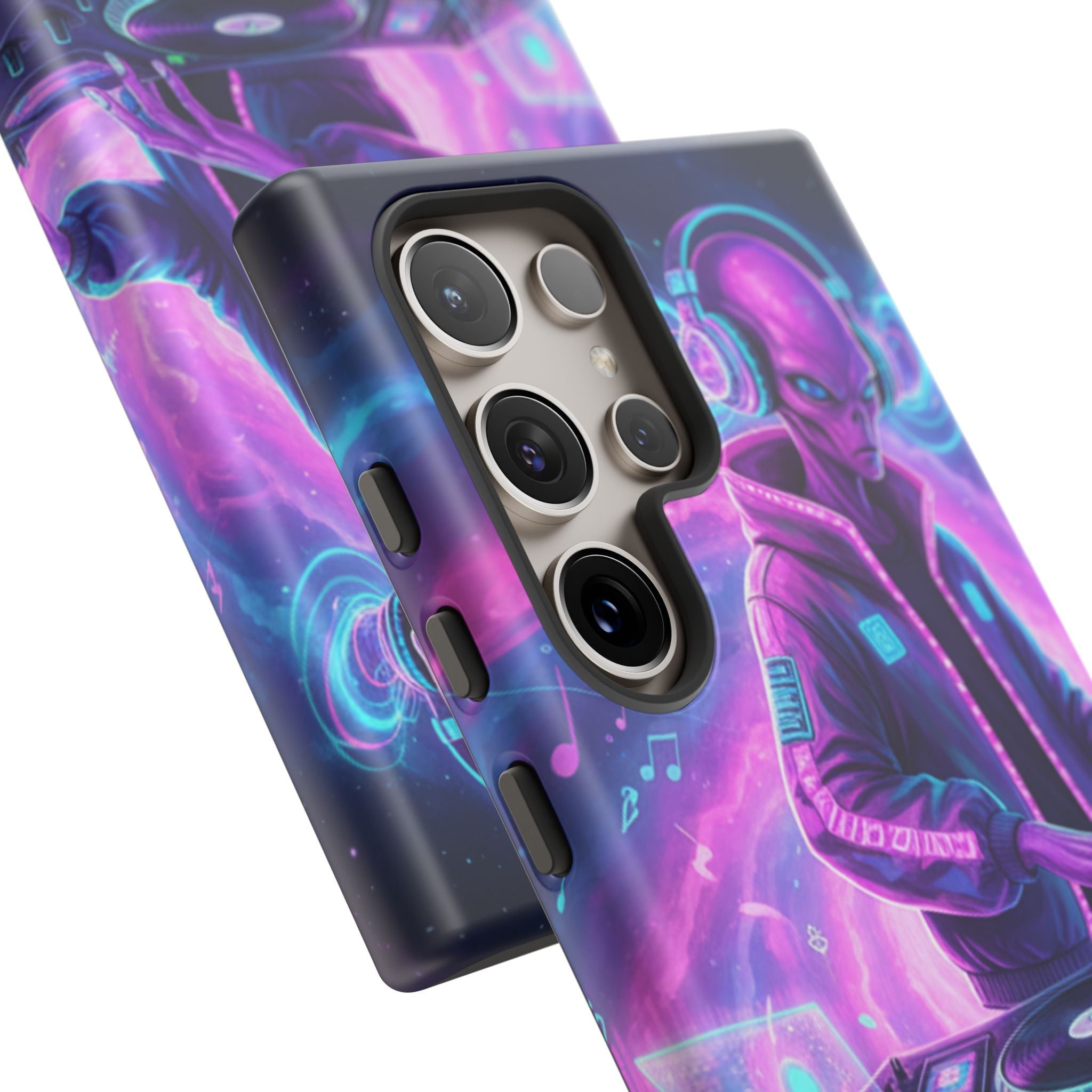 Alien DJ Phone Case — Neon Space Electronic Music Protective Cover Printify