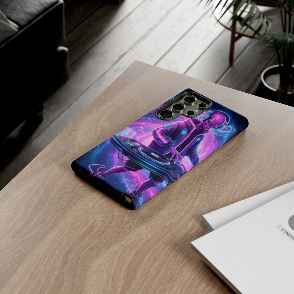 Alien DJ Phone Case — Neon Space Electronic Music Protective Cover Printify