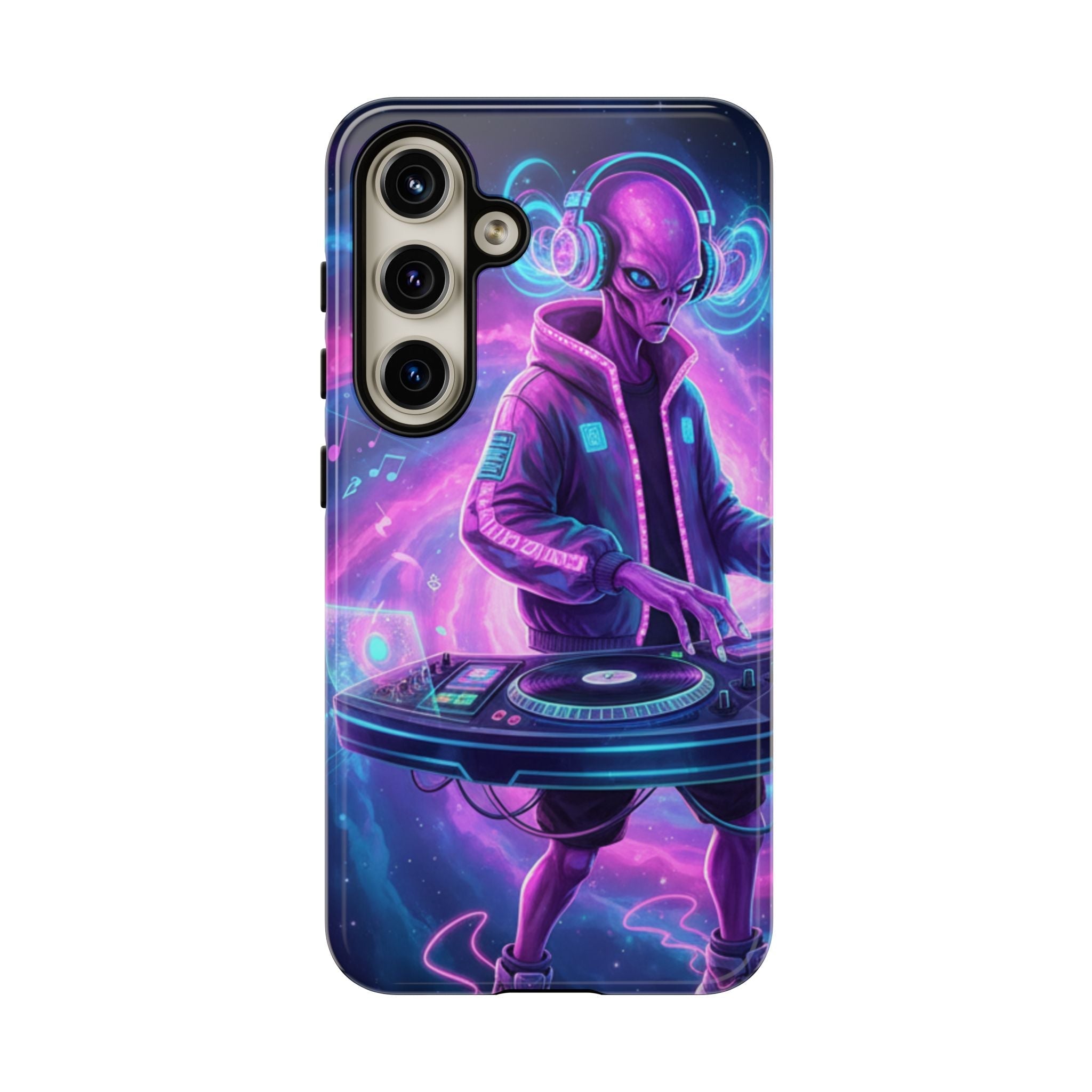 Alien DJ Phone Case — Neon Space Electronic Music Protective Cover Printify