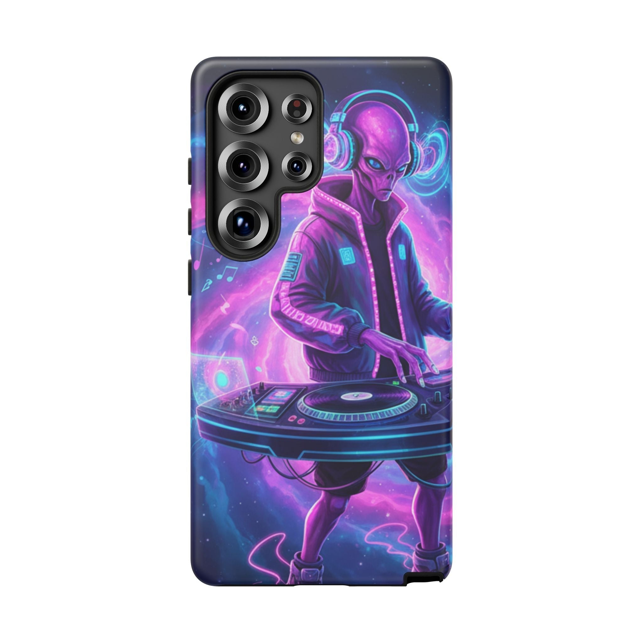 Alien DJ Phone Case — Neon Space Electronic Music Protective Cover Printify