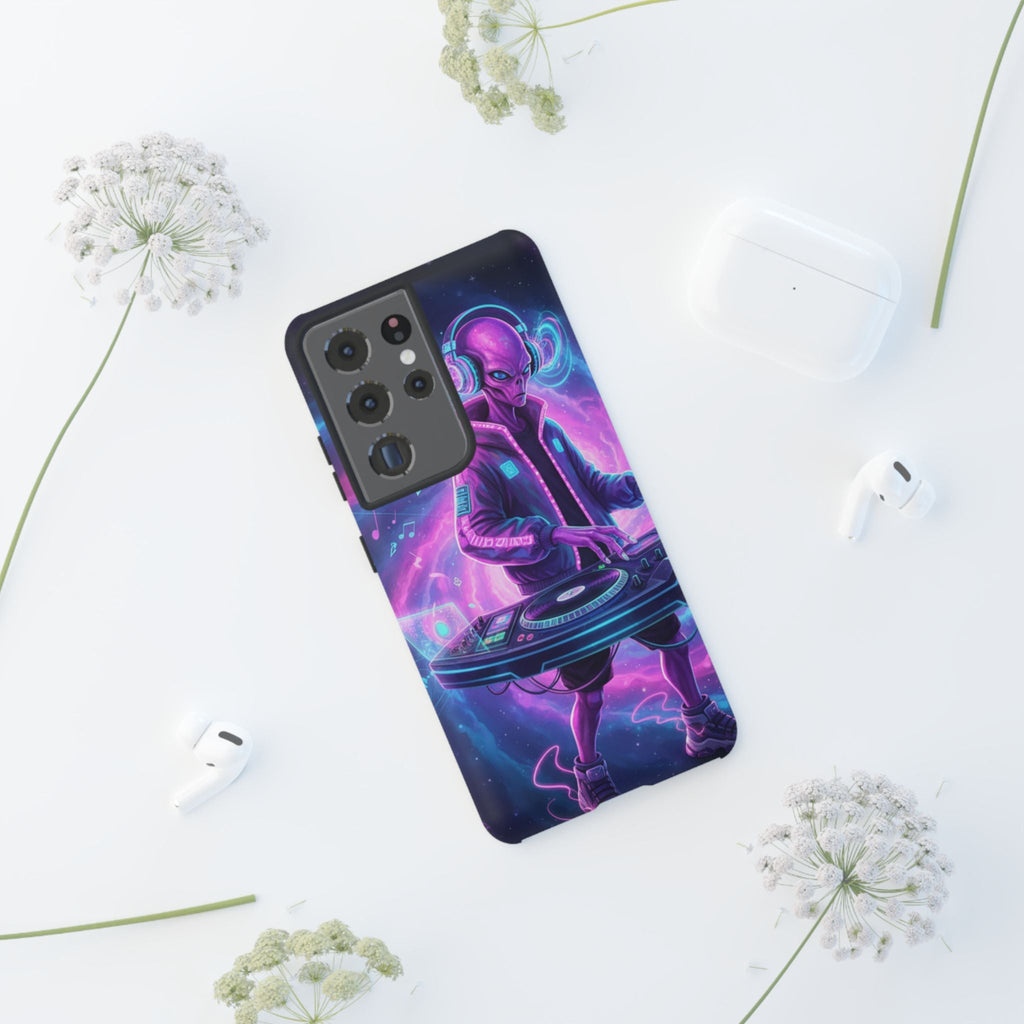 Alien DJ Phone Case — Neon Space Electronic Music Protective Cover Printify