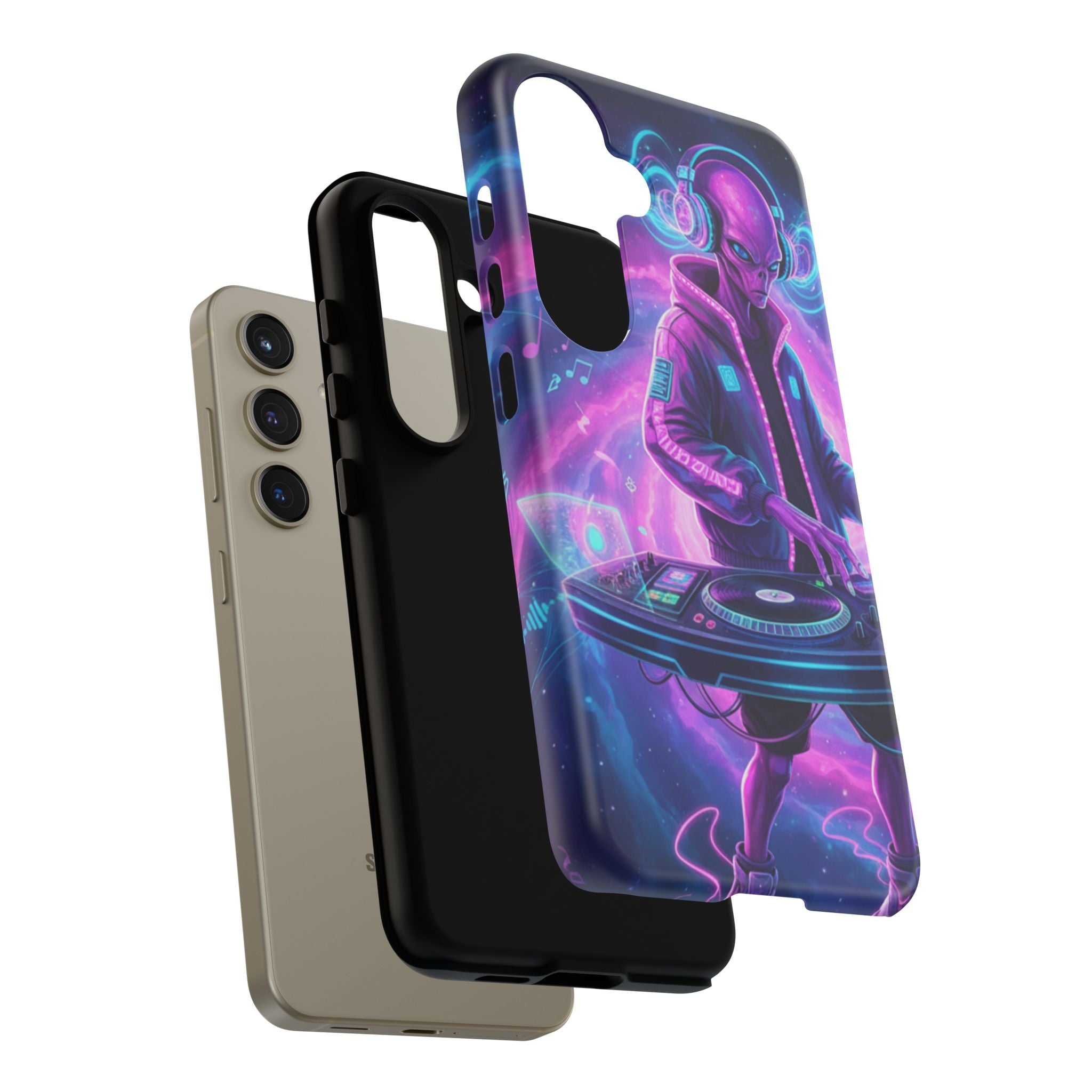 Alien DJ Phone Case — Neon Space Electronic Music Protective Cover Printify