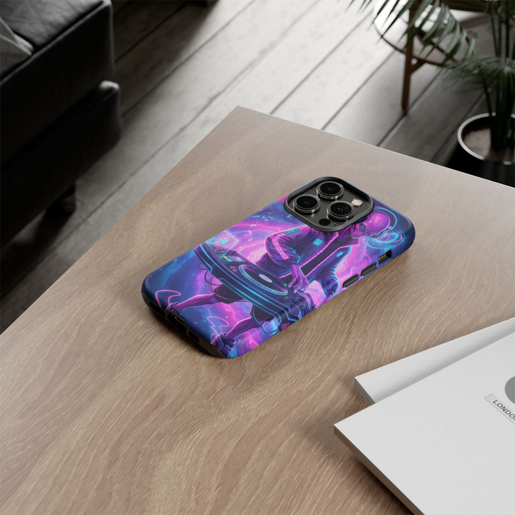 Alien DJ Phone Case — Neon Space Electronic Music Protective Cover Printify