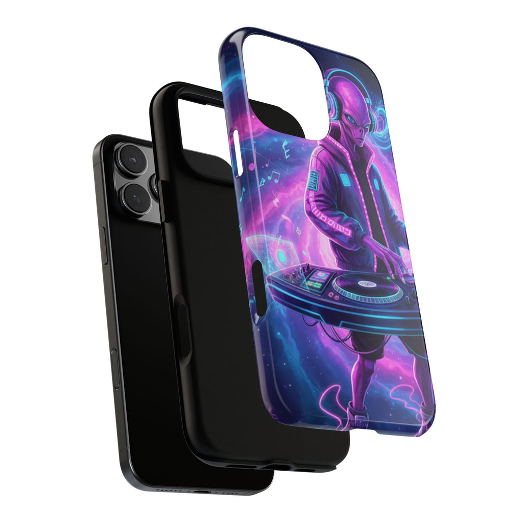 Alien DJ Phone Case — Neon Space Electronic Music Protective Cover Printify