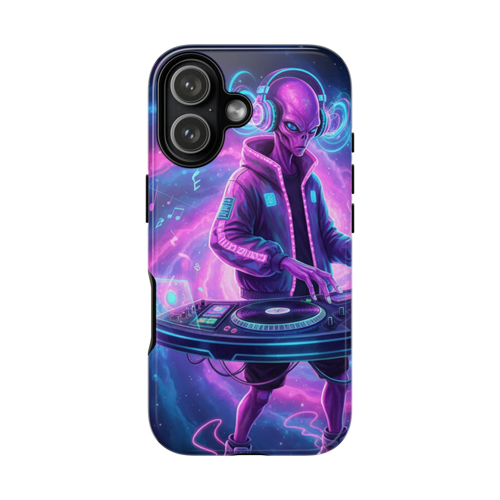 Alien DJ Phone Case — Neon Space Electronic Music Protective Cover Printify