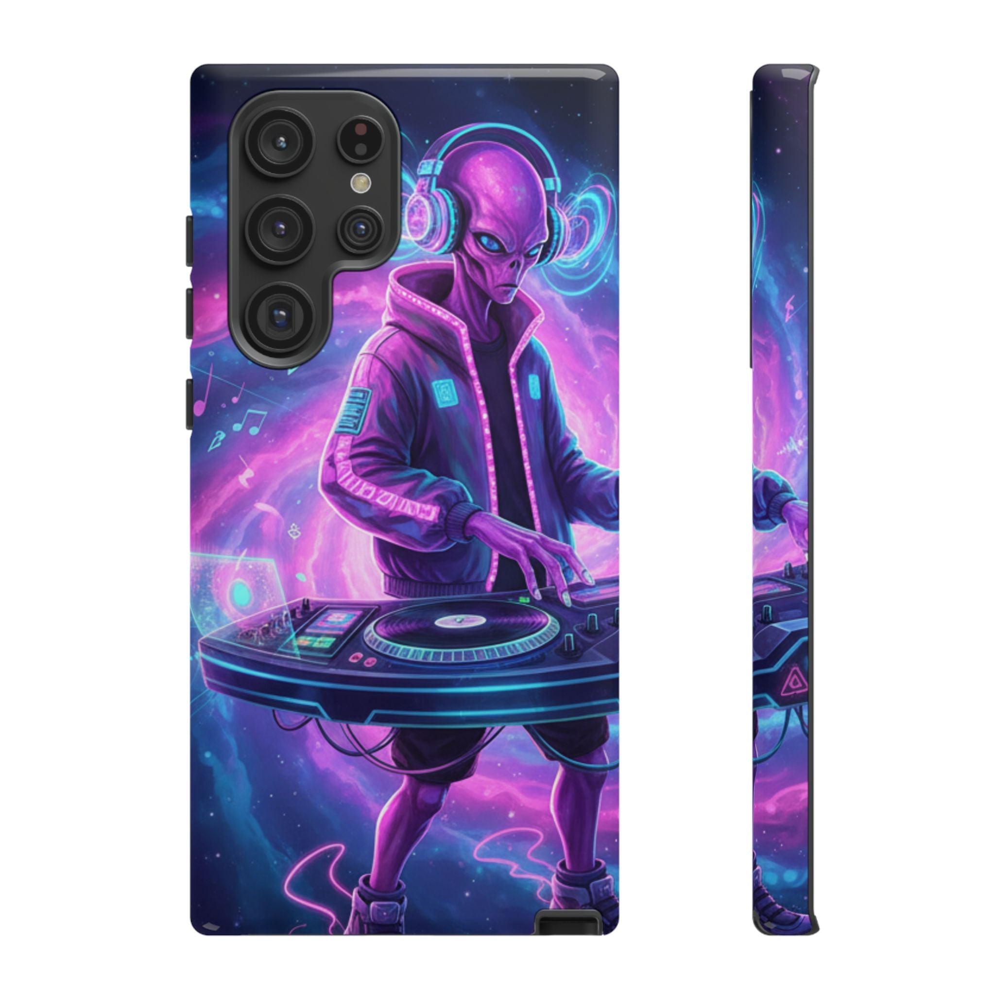 Alien DJ Phone Case — Neon Space Electronic Music Protective Cover Printify