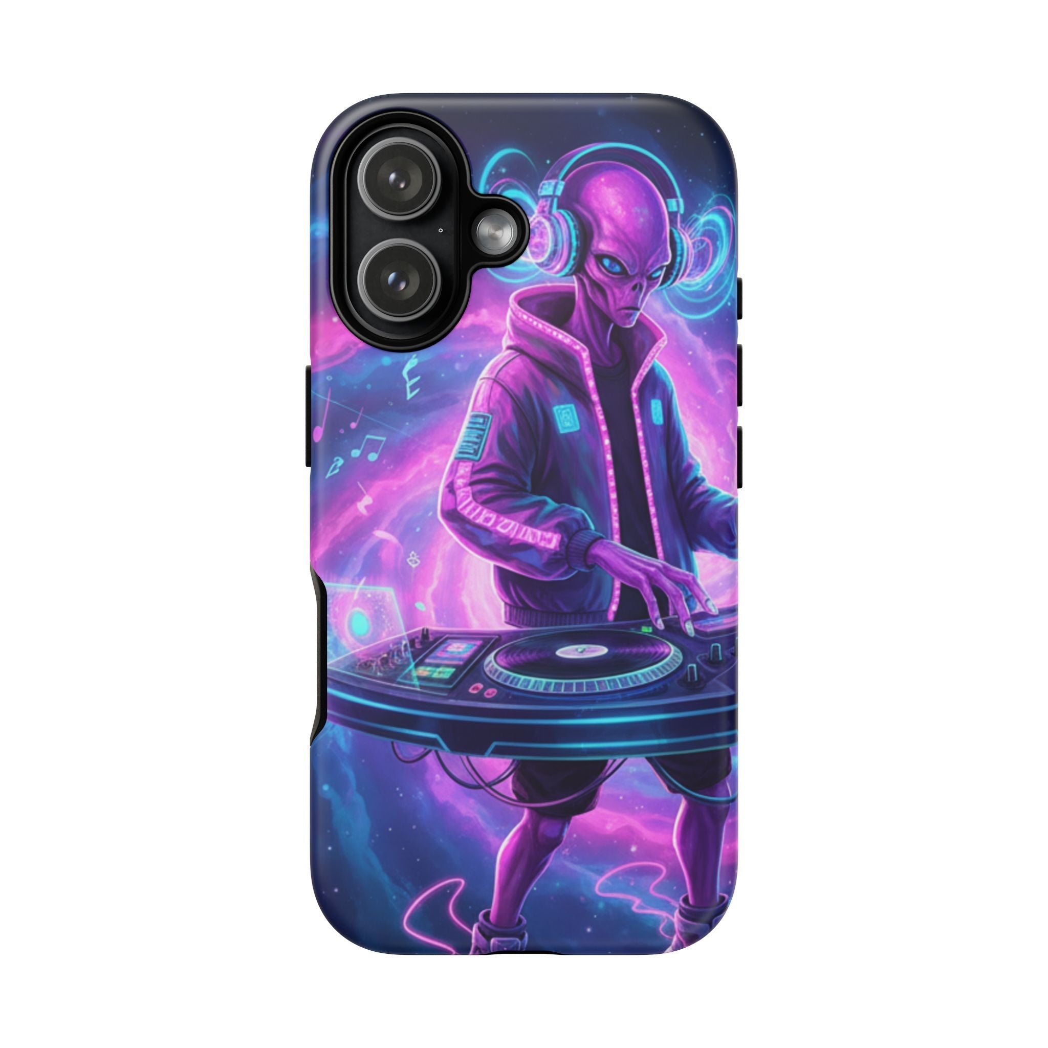 Alien DJ Phone Case — Neon Space Electronic Music Protective Cover Printify