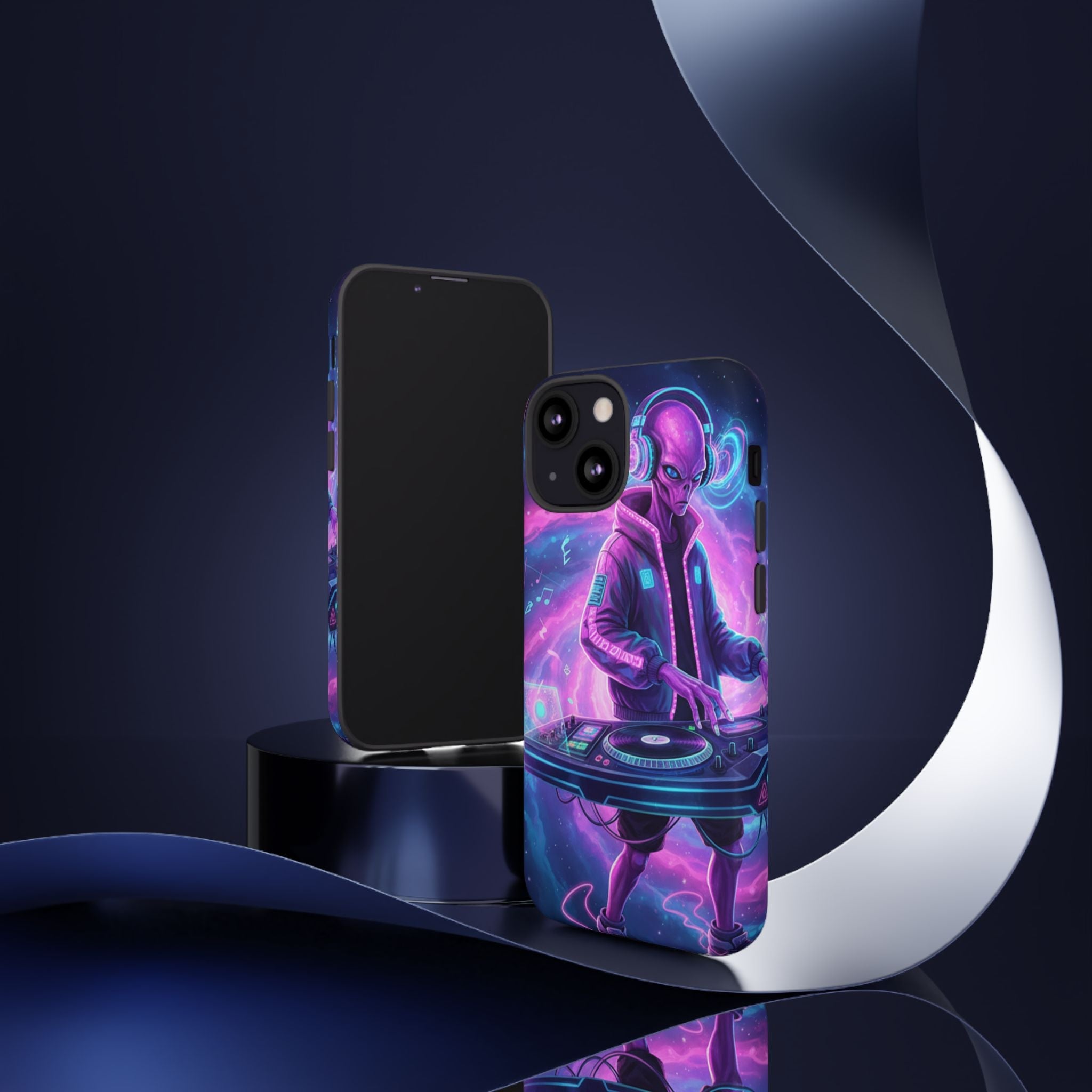 Alien DJ Phone Case — Neon Space Electronic Music Protective Cover Printify