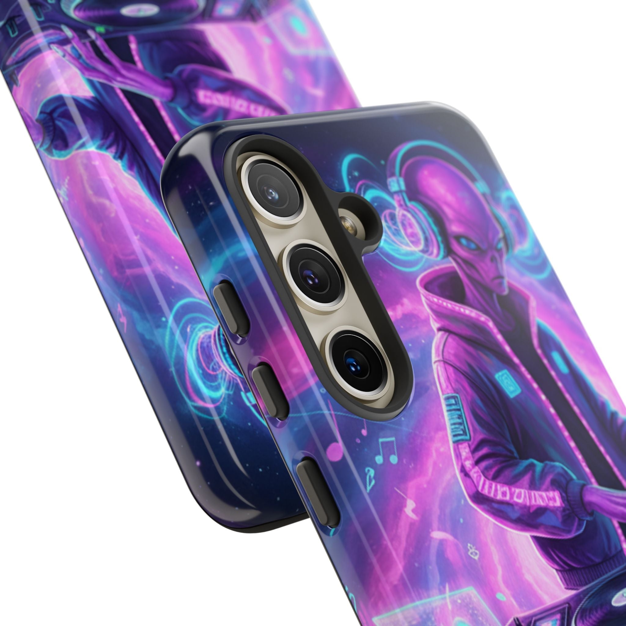 Alien DJ Phone Case — Neon Space Electronic Music Protective Cover Printify