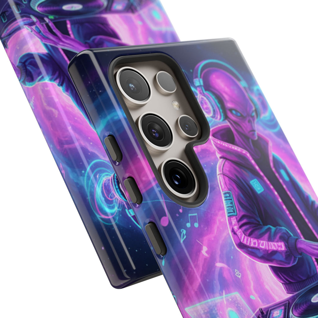 Alien DJ Phone Case — Neon Space Electronic Music Protective Cover Printify