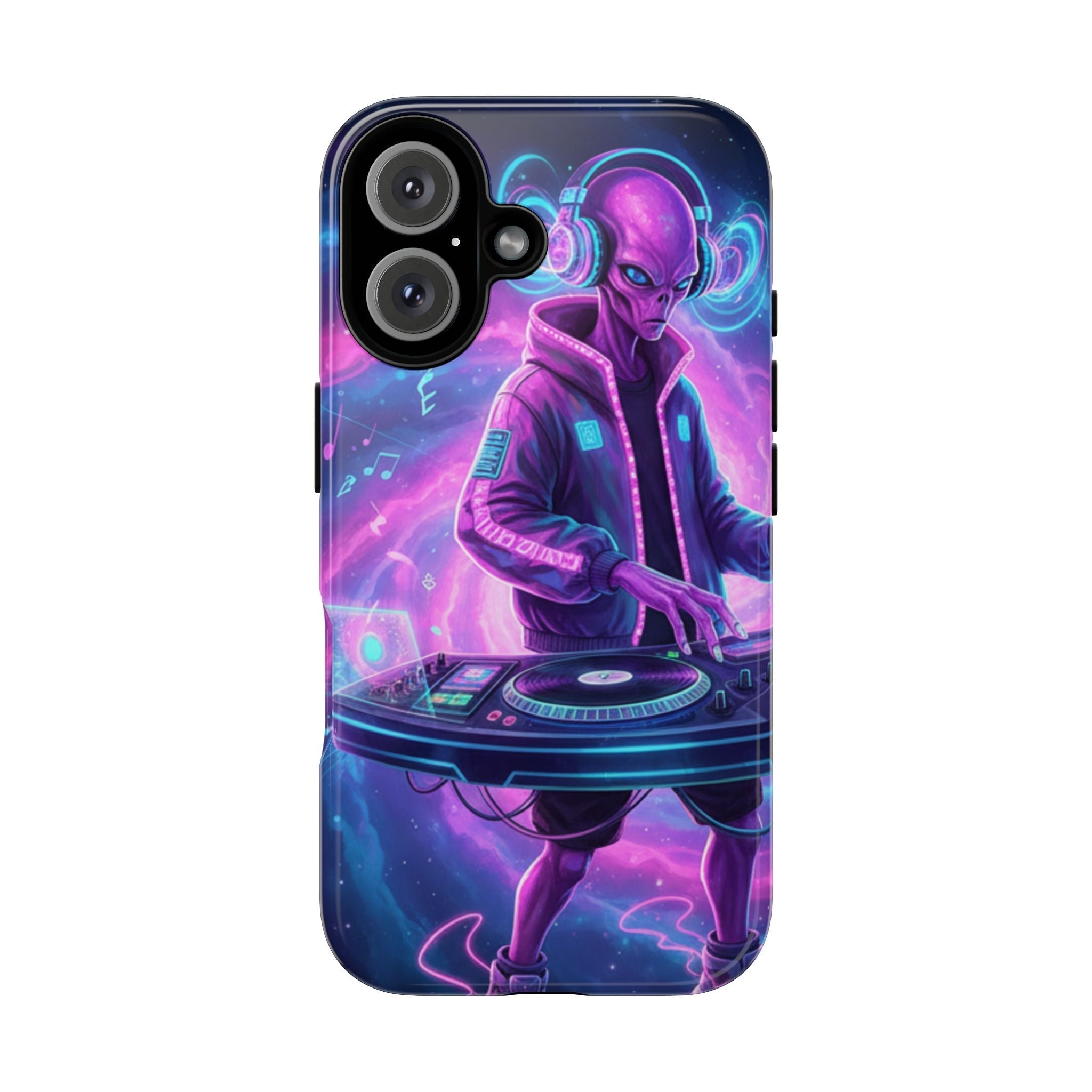 Alien DJ Phone Case — Neon Space Electronic Music Protective Cover Printify