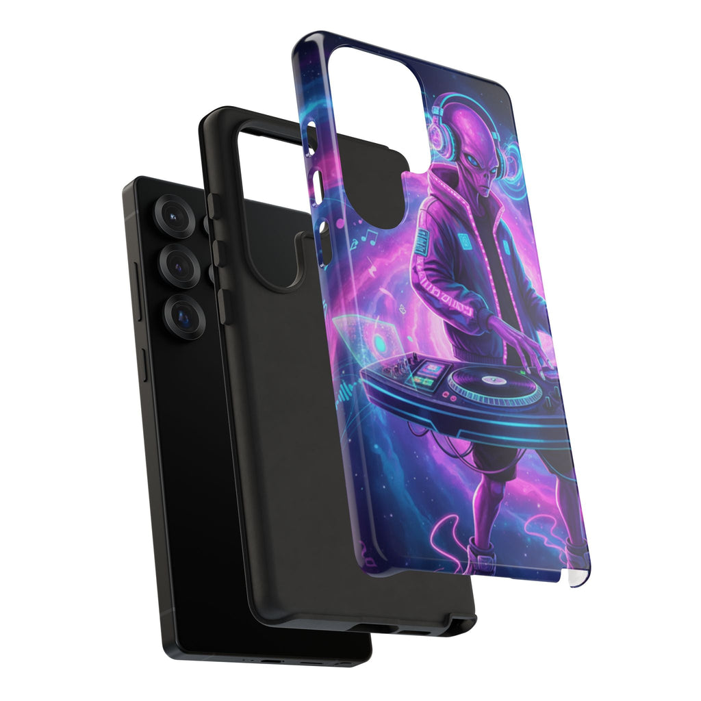 Alien DJ Phone Case — Neon Space Electronic Music Protective Cover Printify
