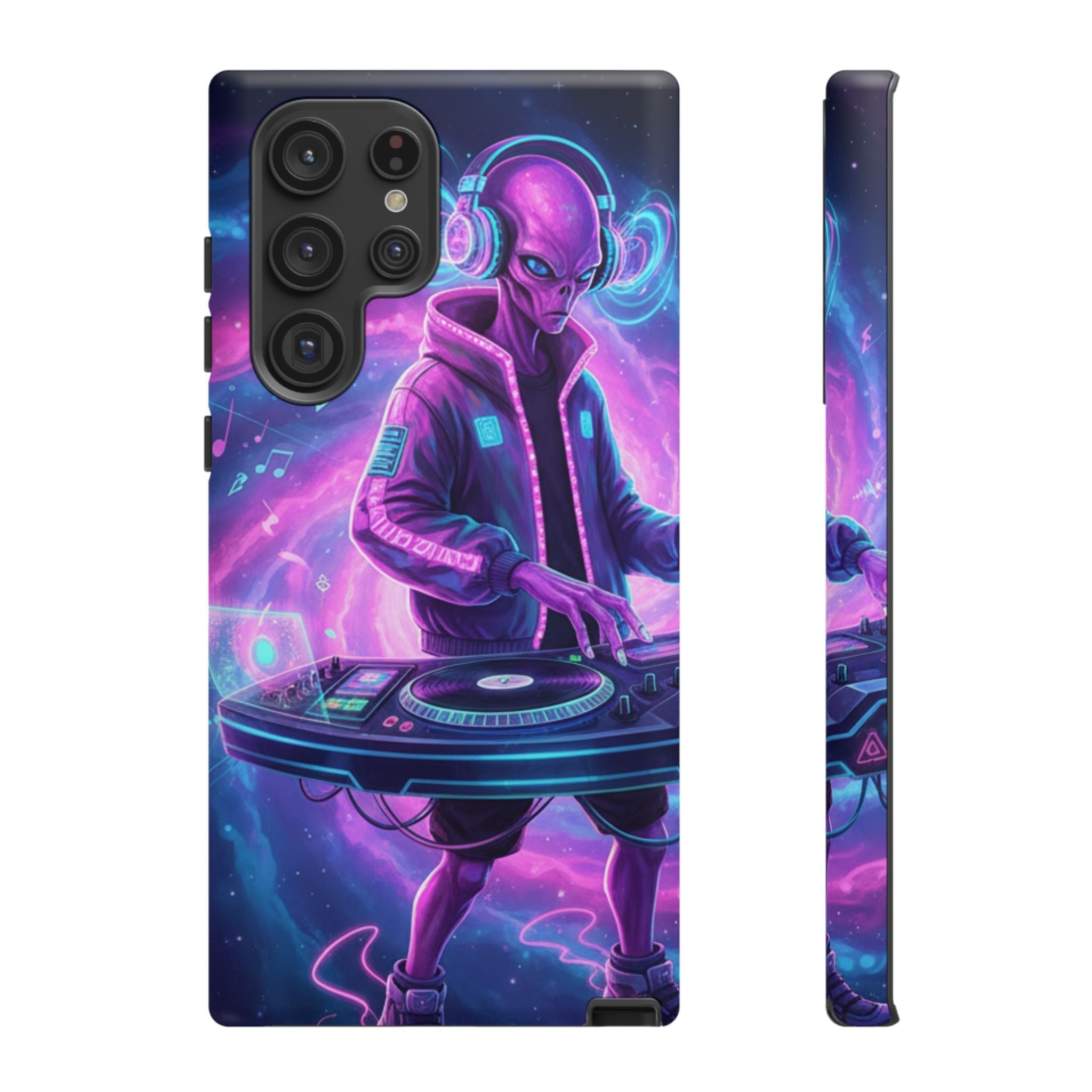 Alien DJ Phone Case — Neon Space Electronic Music Protective Cover Printify