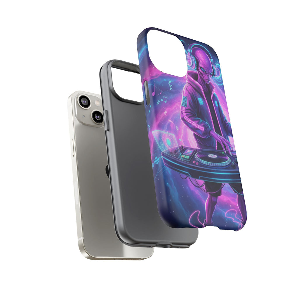Alien DJ Phone Case — Neon Space Electronic Music Protective Cover Printify