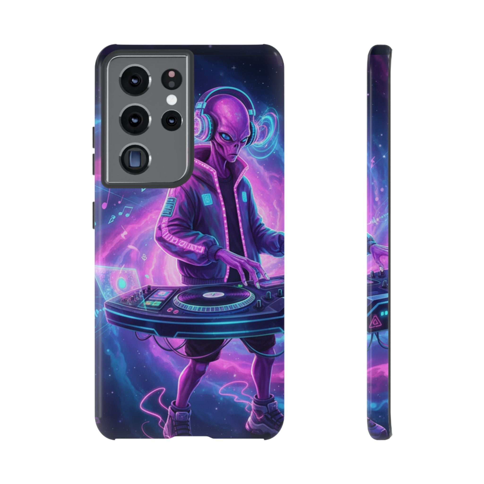 Alien DJ Phone Case — Neon Space Electronic Music Protective Cover Printify