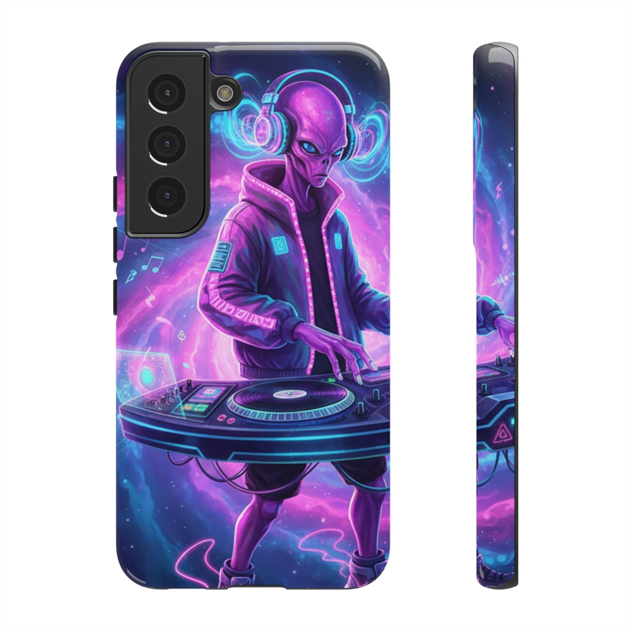 Alien DJ Phone Case — Neon Space Electronic Music Protective Cover Printify