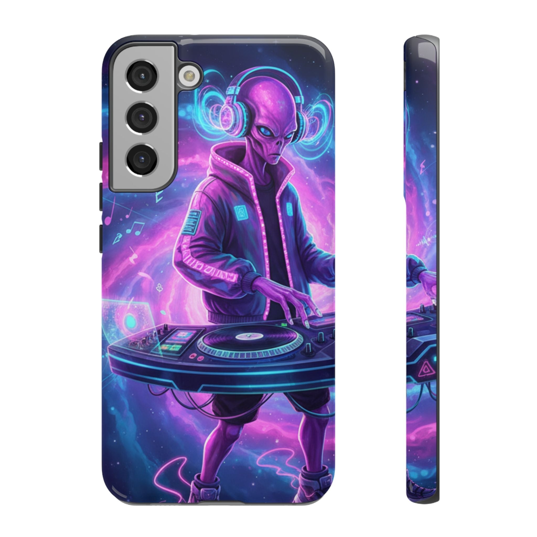 Alien DJ Phone Case — Neon Space Electronic Music Protective Cover Printify