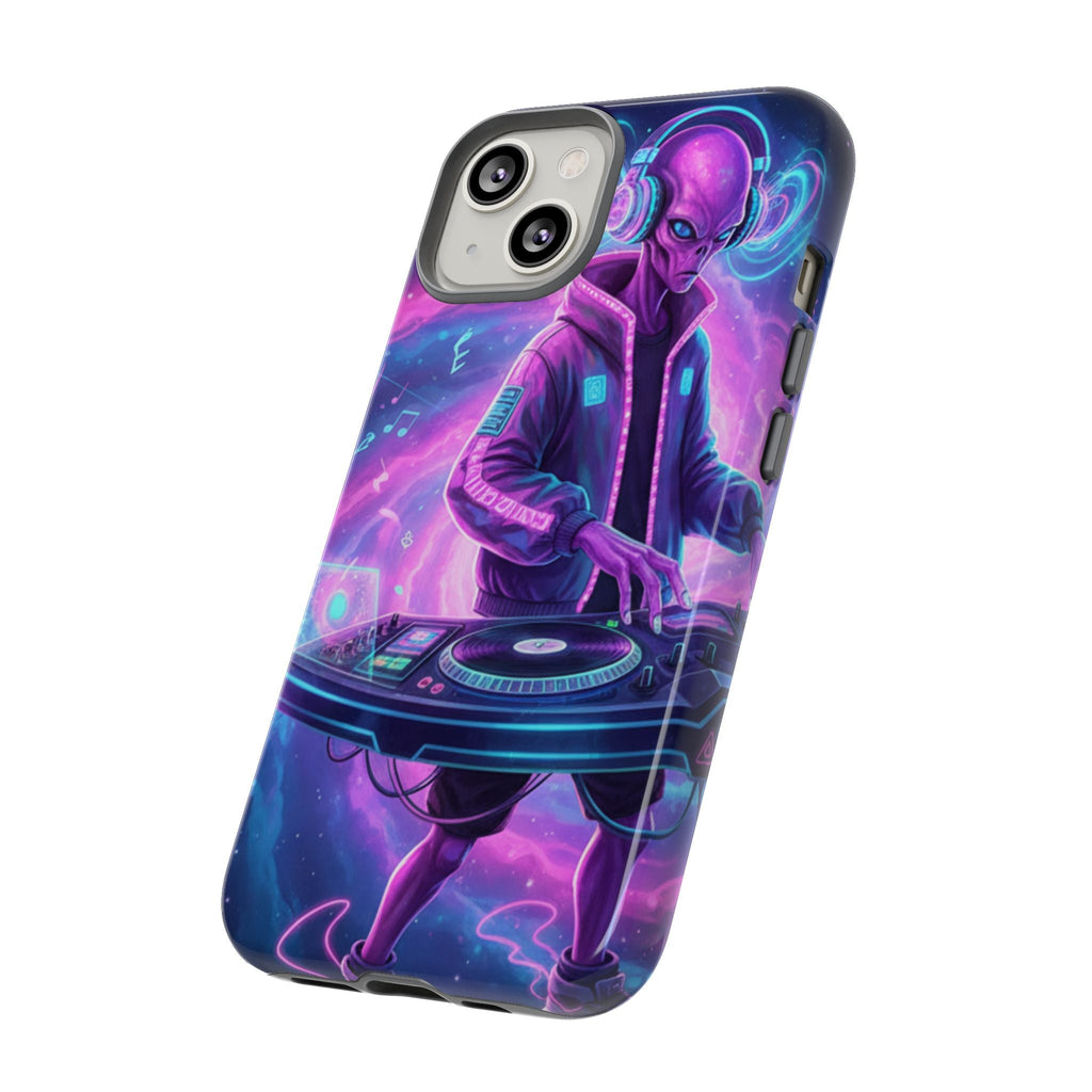 Alien DJ Phone Case — Neon Space Electronic Music Protective Cover Printify