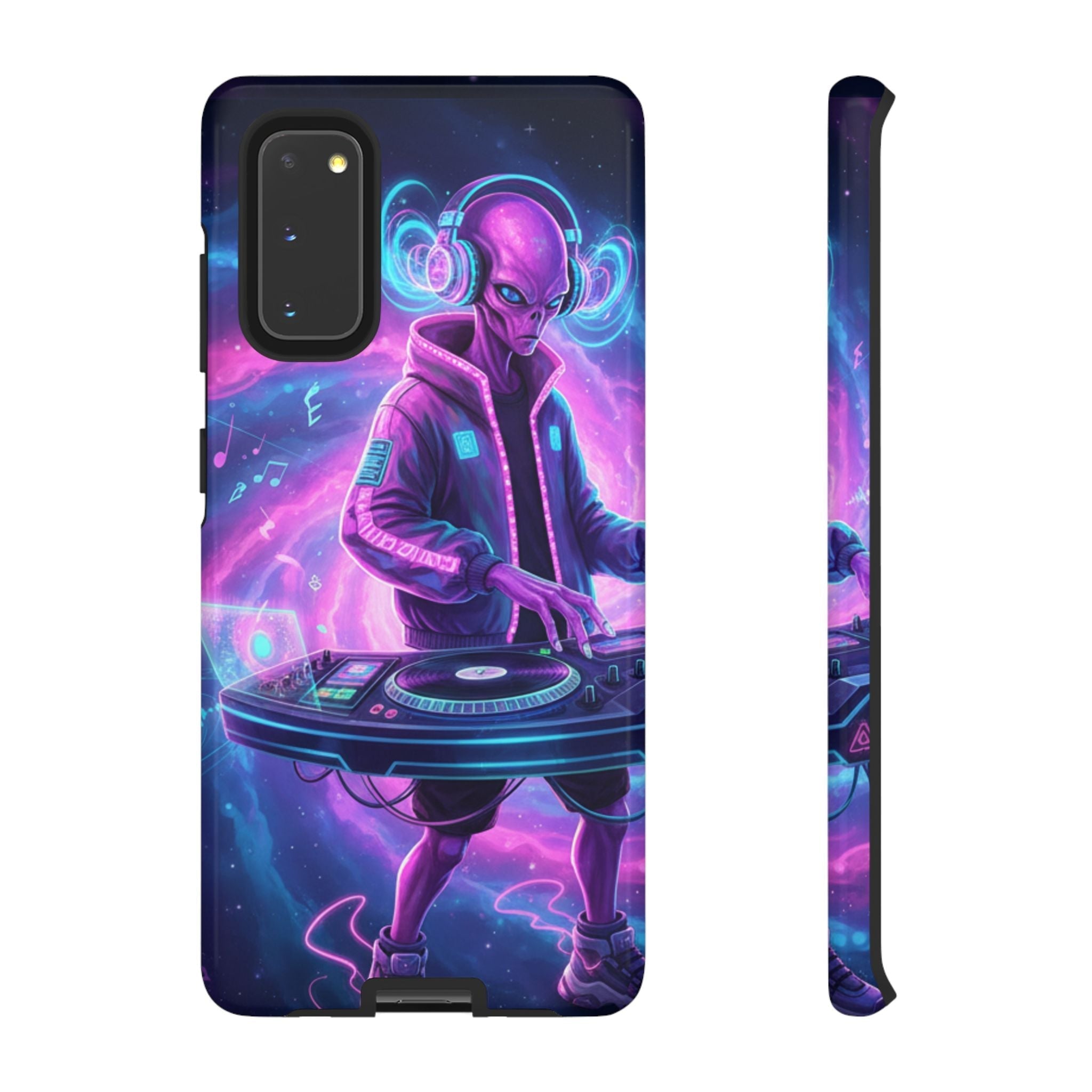 Alien DJ Phone Case — Neon Space Electronic Music Protective Cover Printify