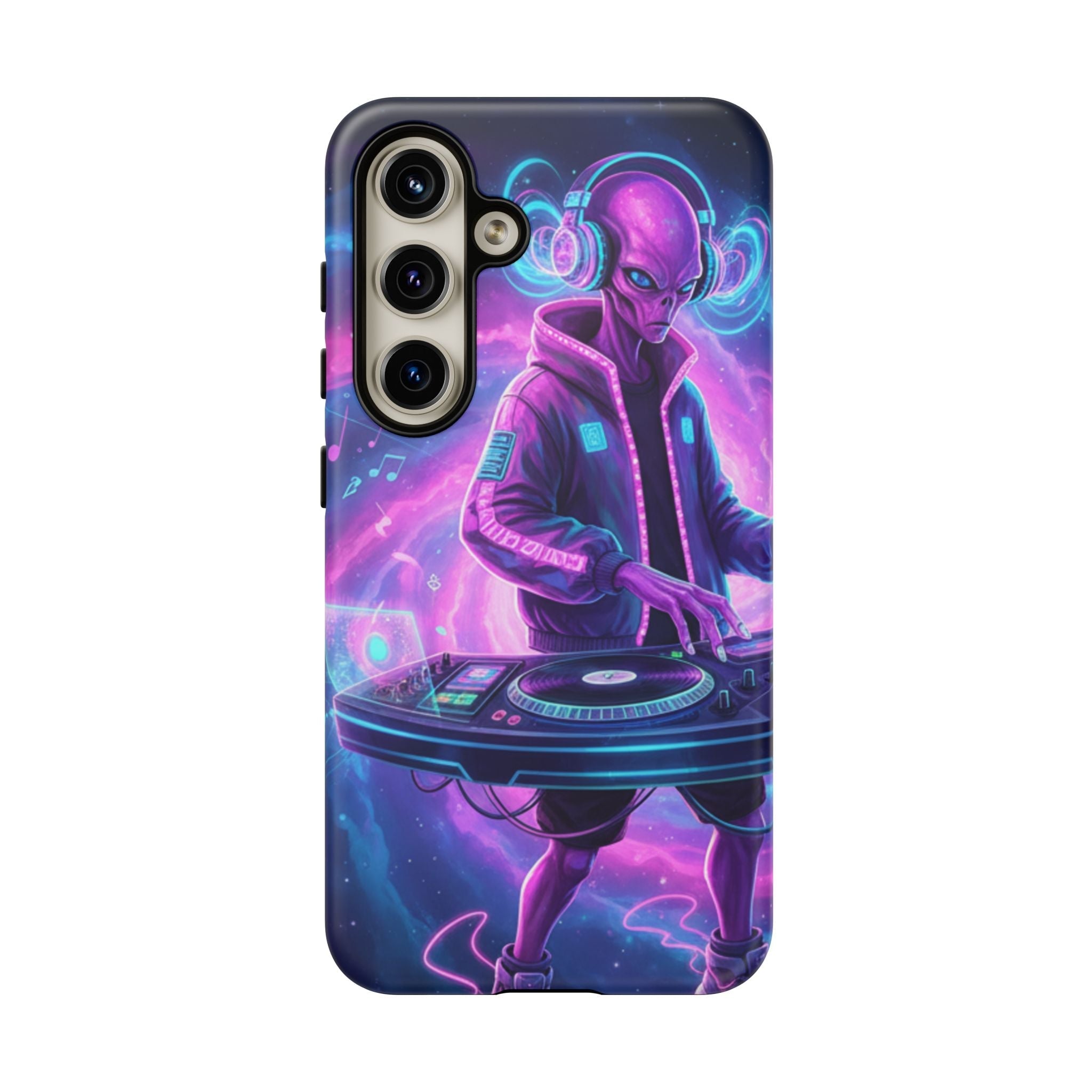 Alien DJ Phone Case — Neon Space Electronic Music Protective Cover Printify