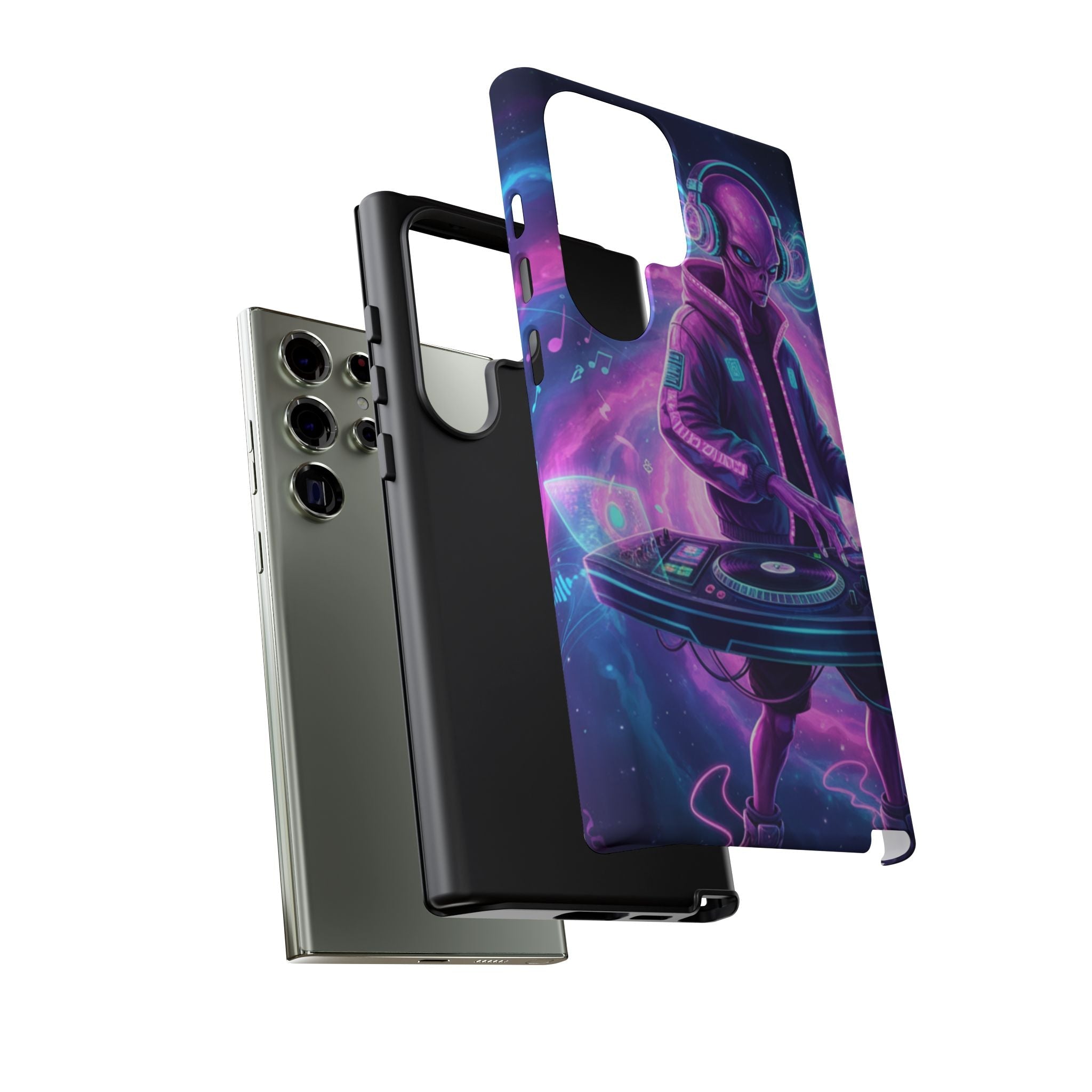 Alien DJ Phone Case — Neon Space Electronic Music Protective Cover Printify